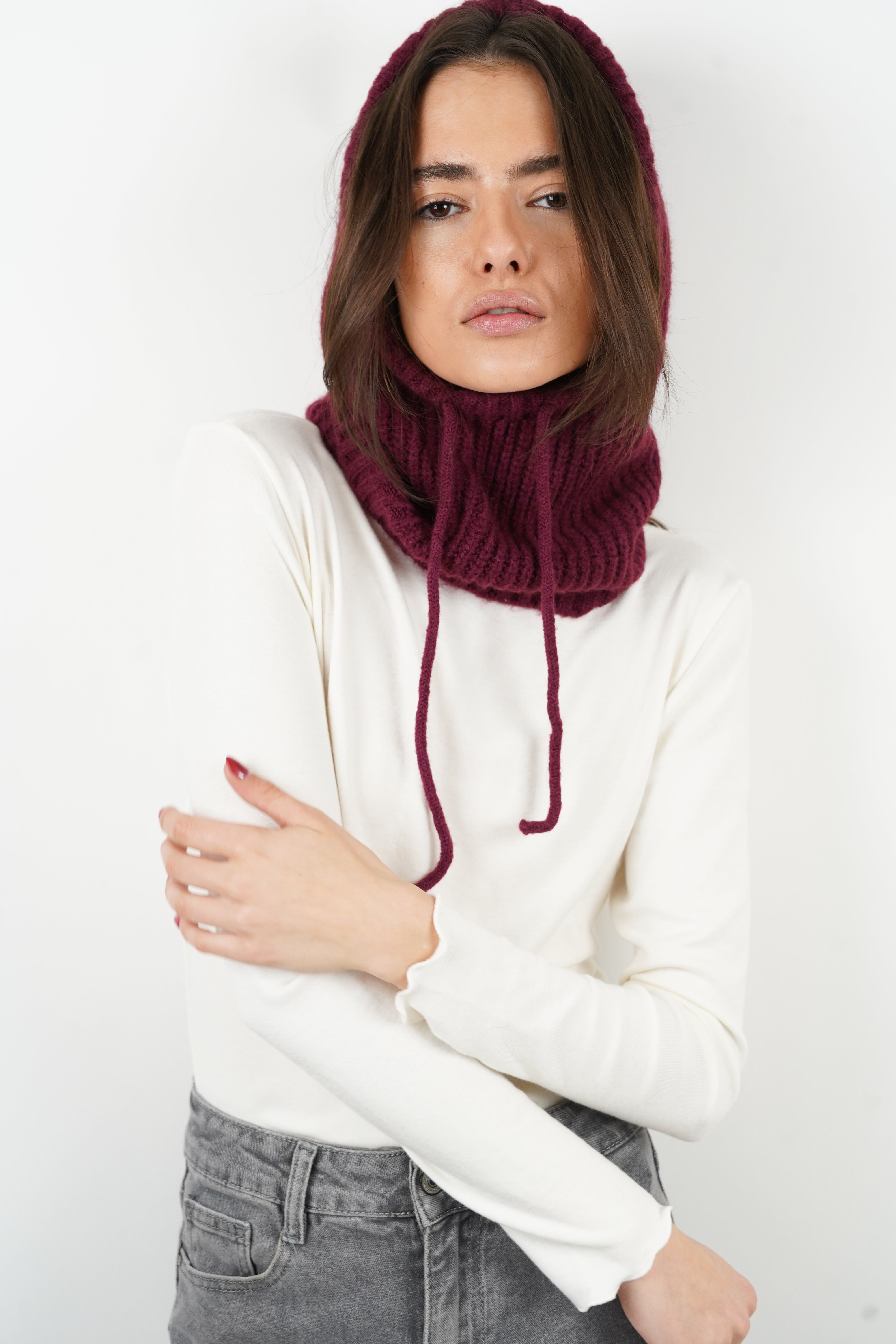 Diana Burgundy Balaclava