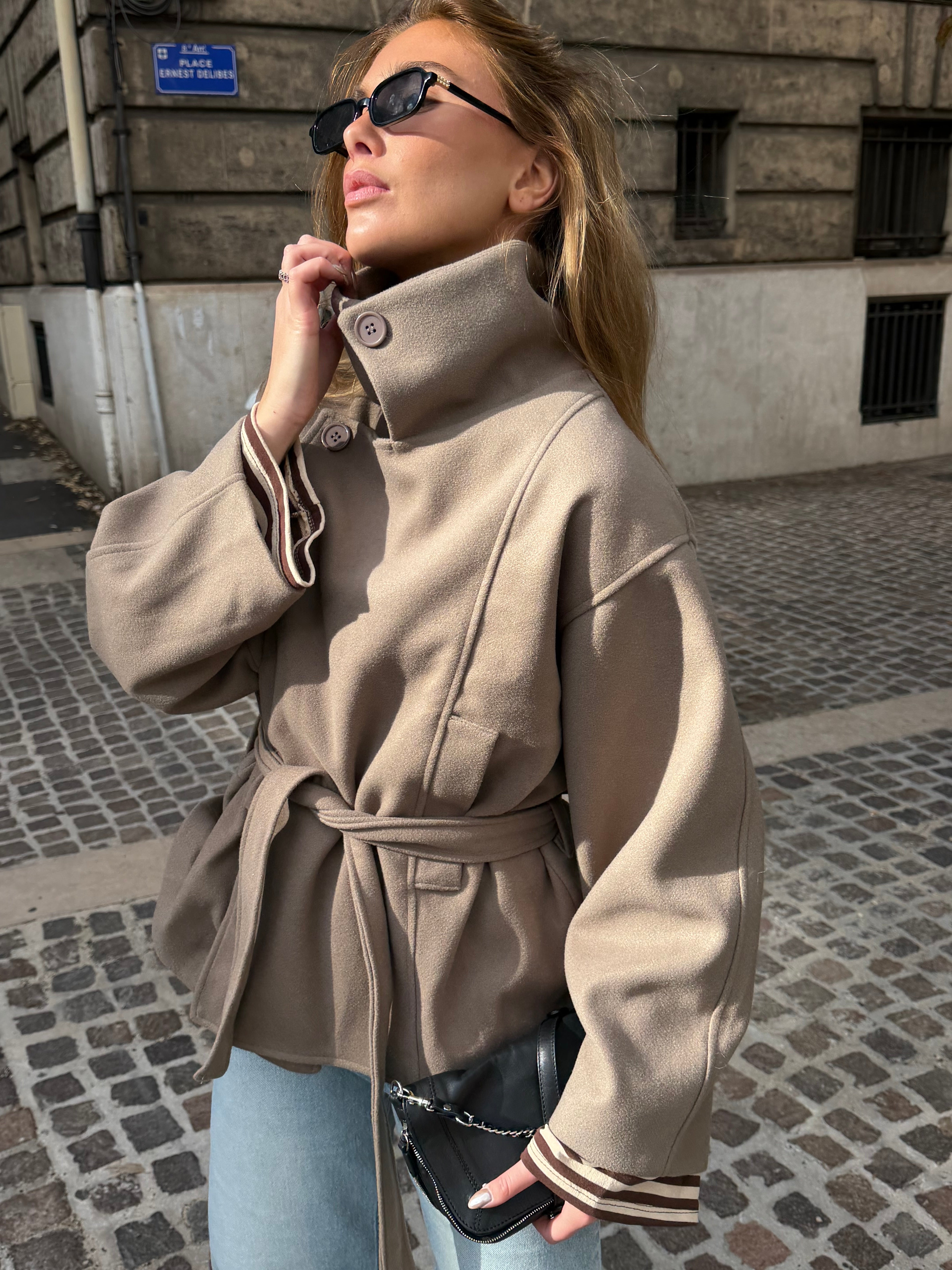 Roxane taupe coat (08/12)