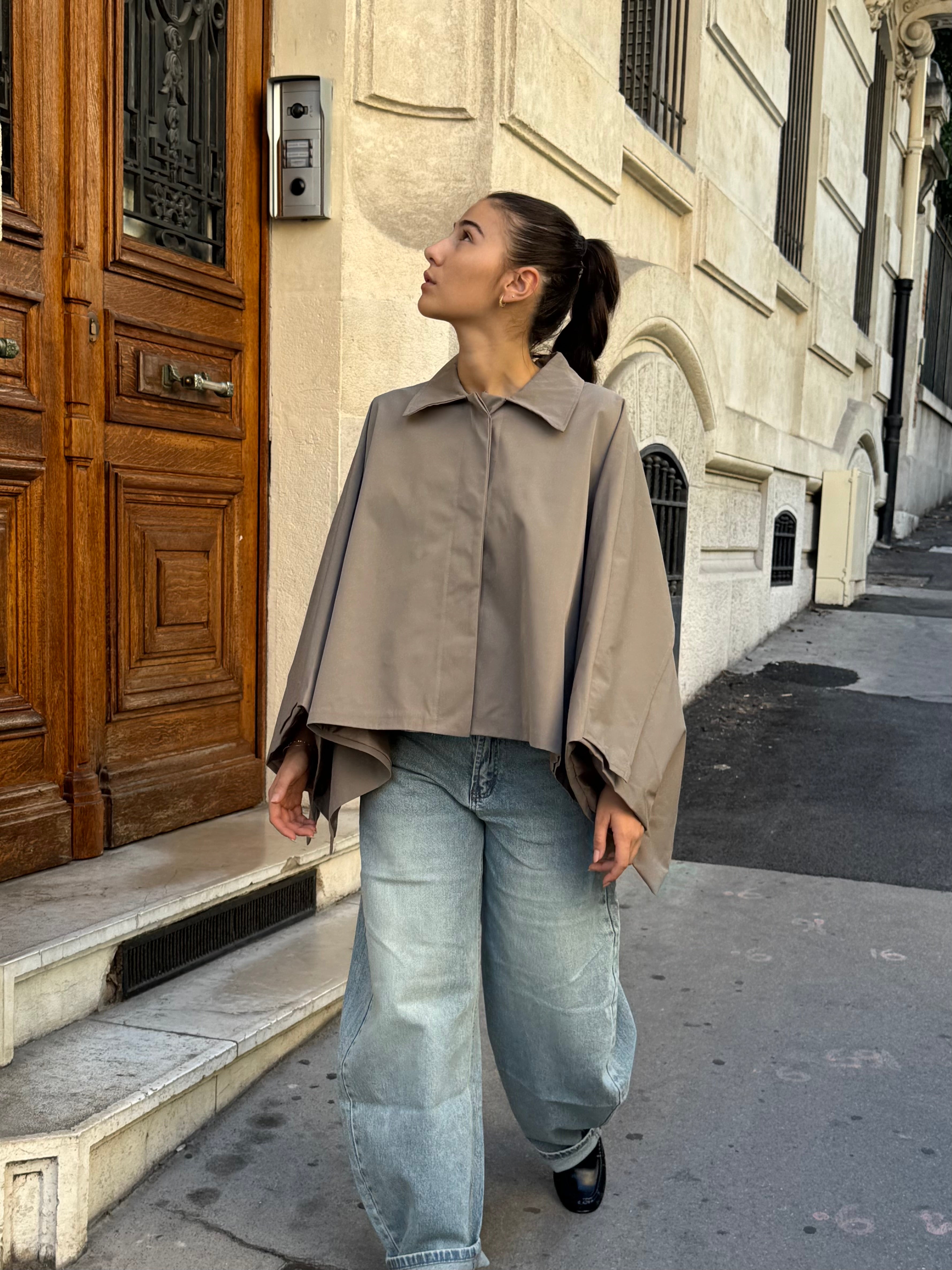 Fanny taupe cape