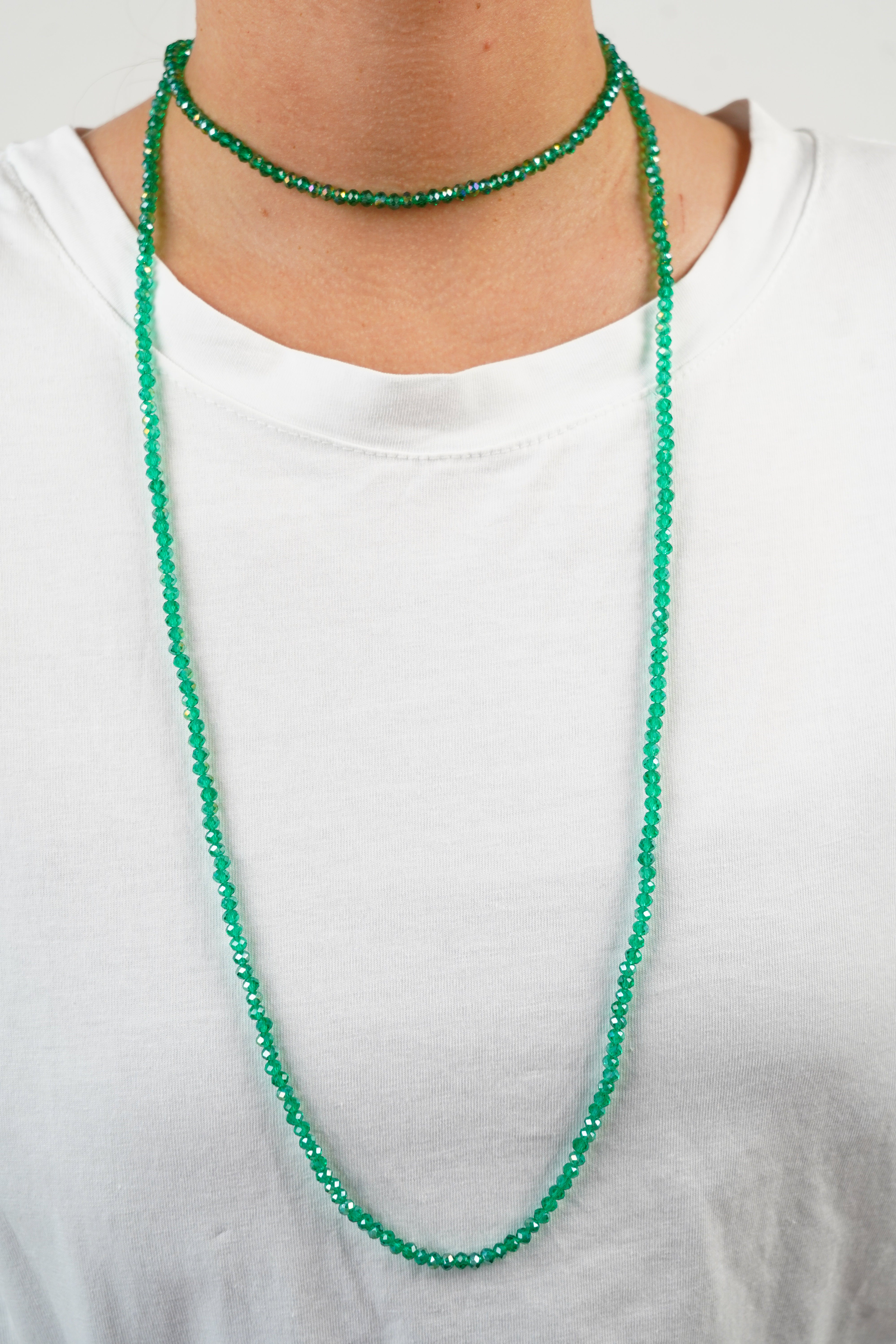 Collier en perles vert