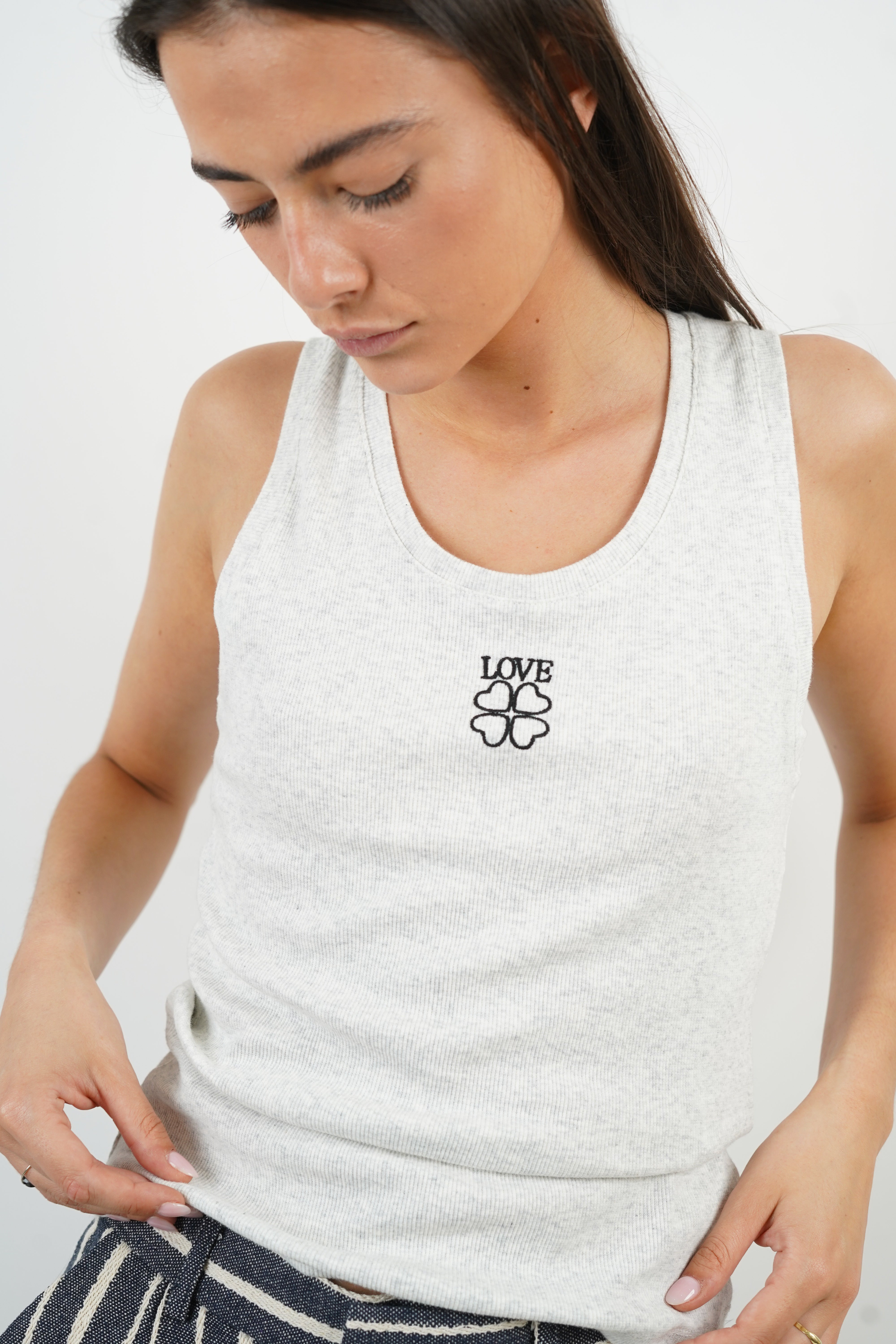 Love Tank Top Grau