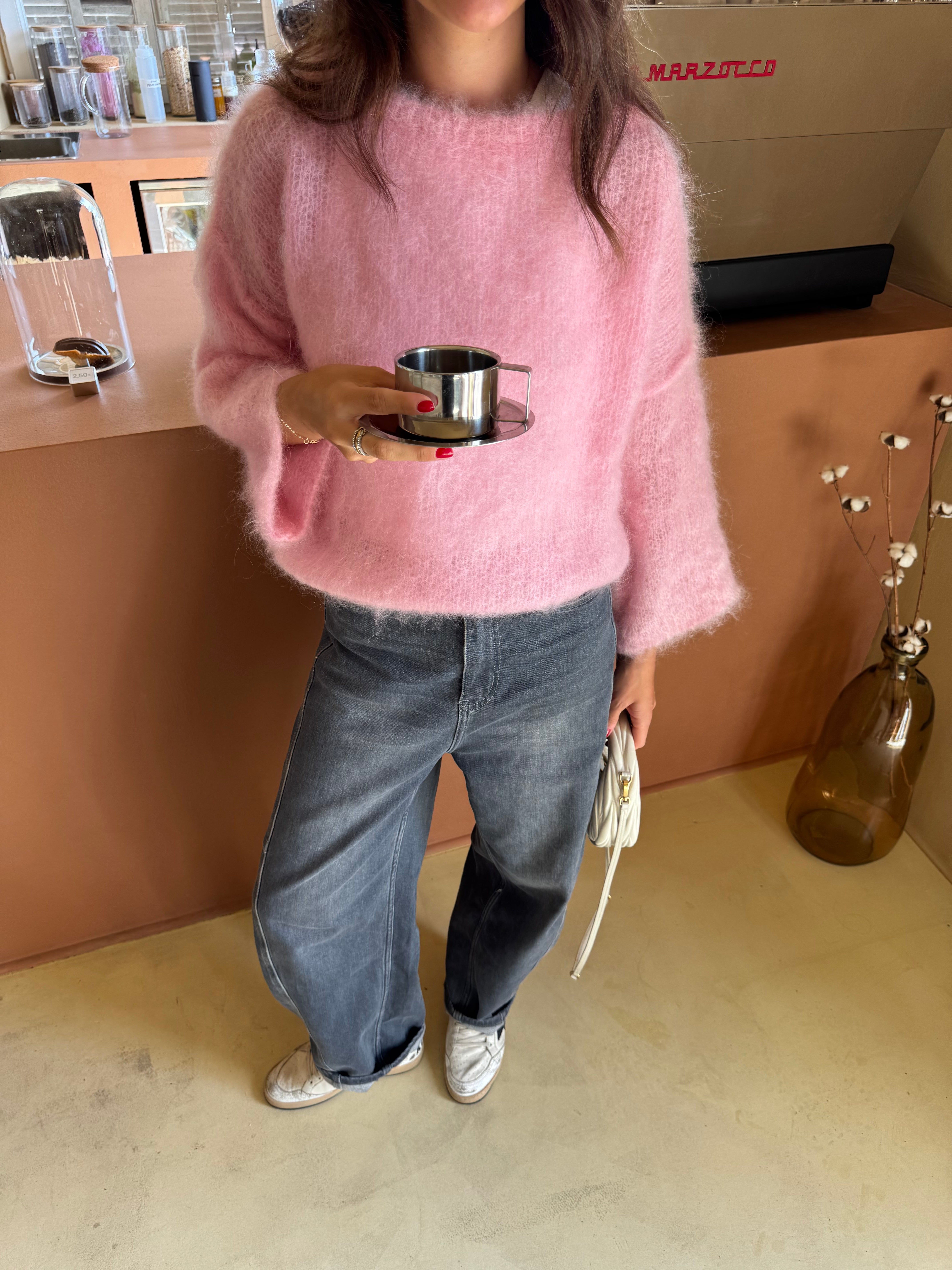 Jodie pink 80% mohair sweater