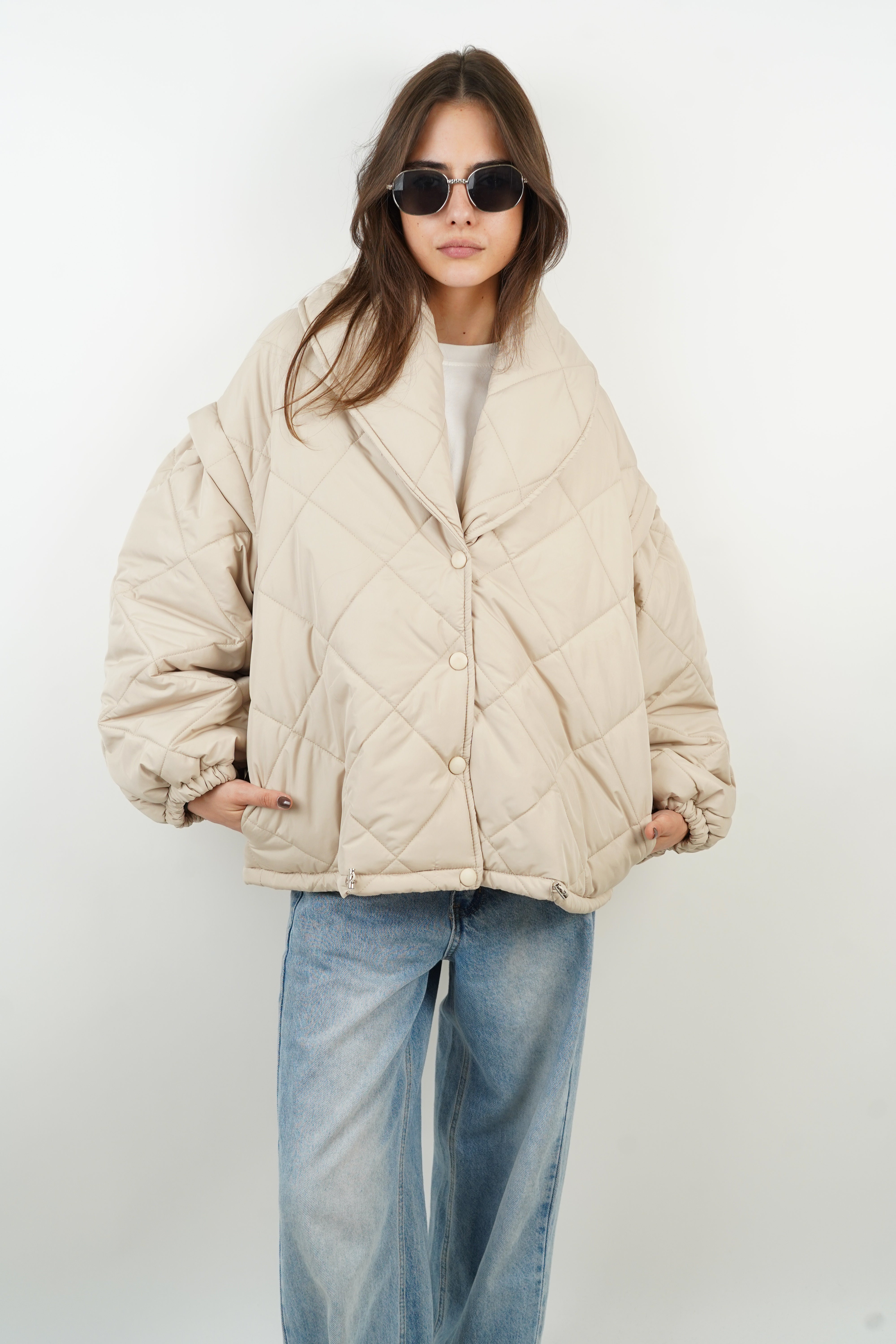 Eve beige Daunenjacke