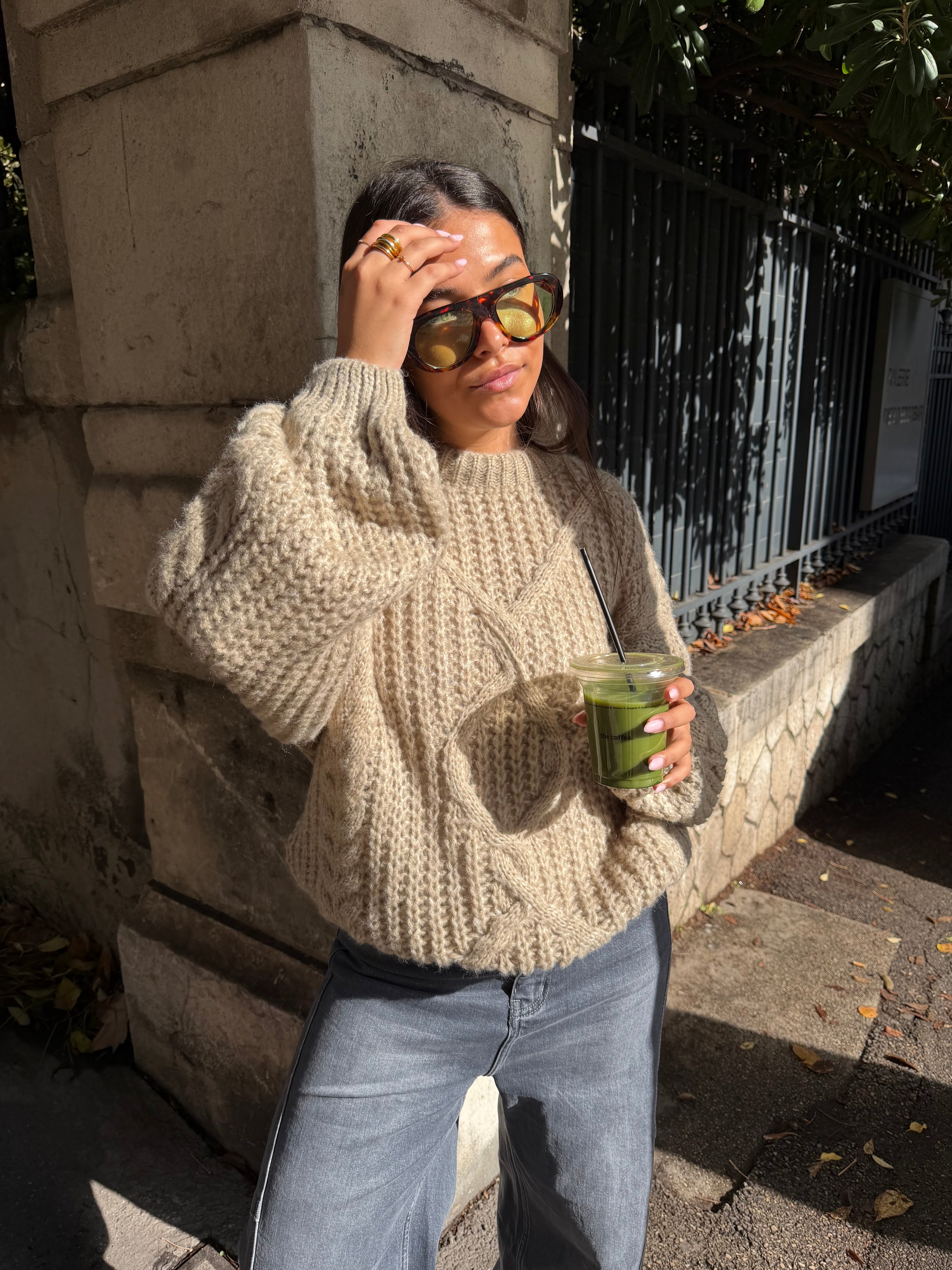 Monica-Pullover in Taupe