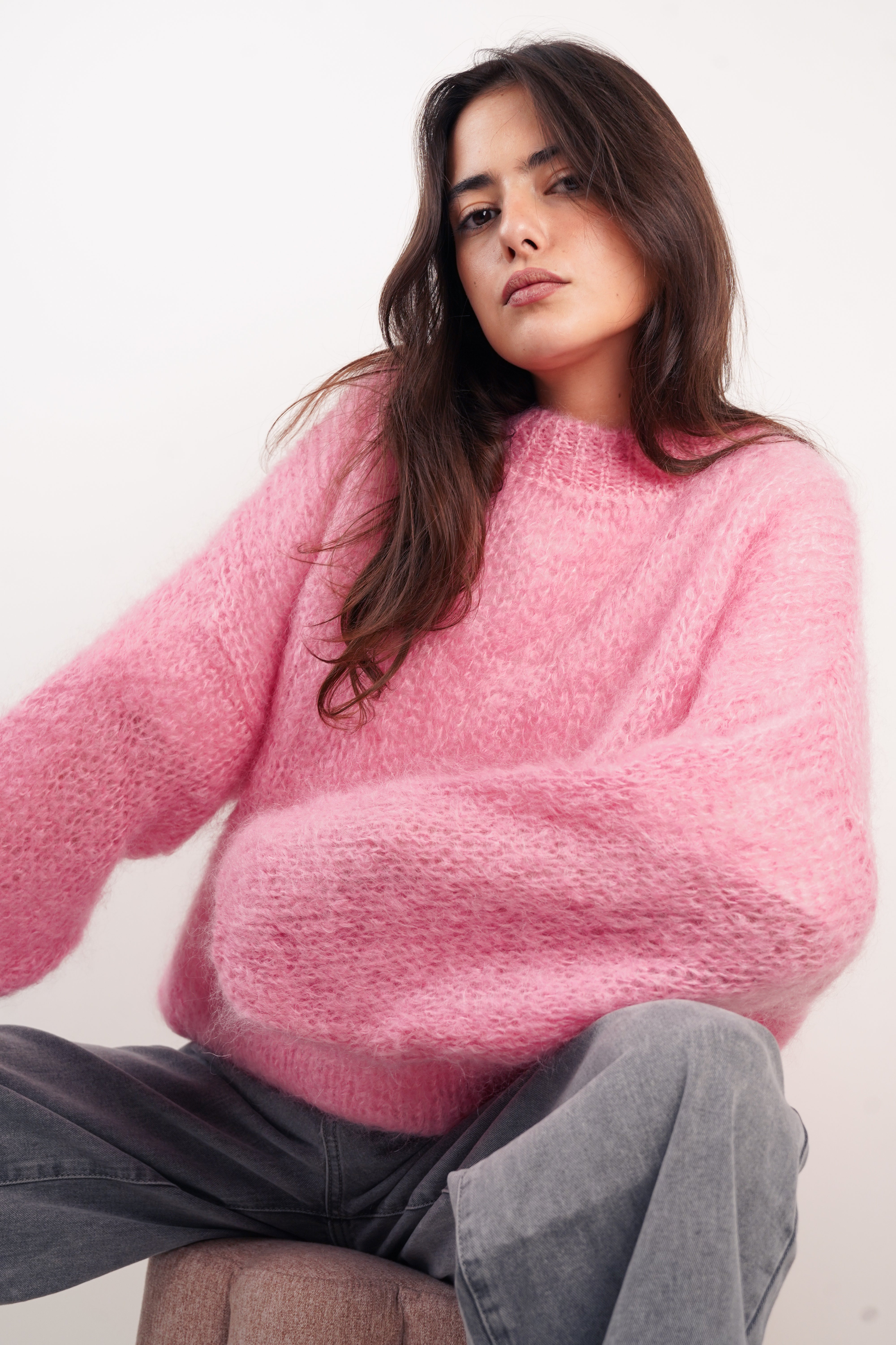 Dina mohair pink sweater