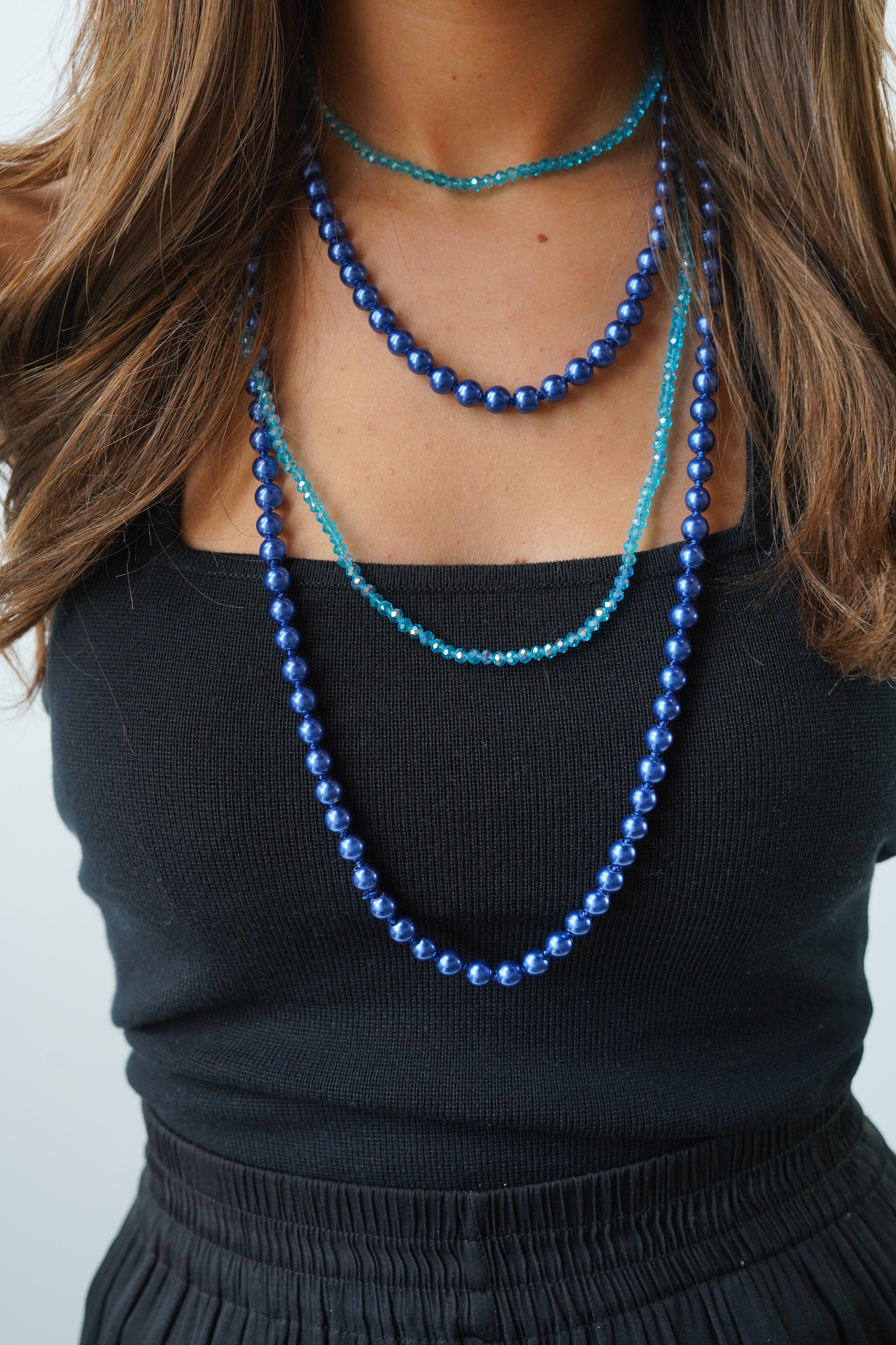 Collier de perles marine