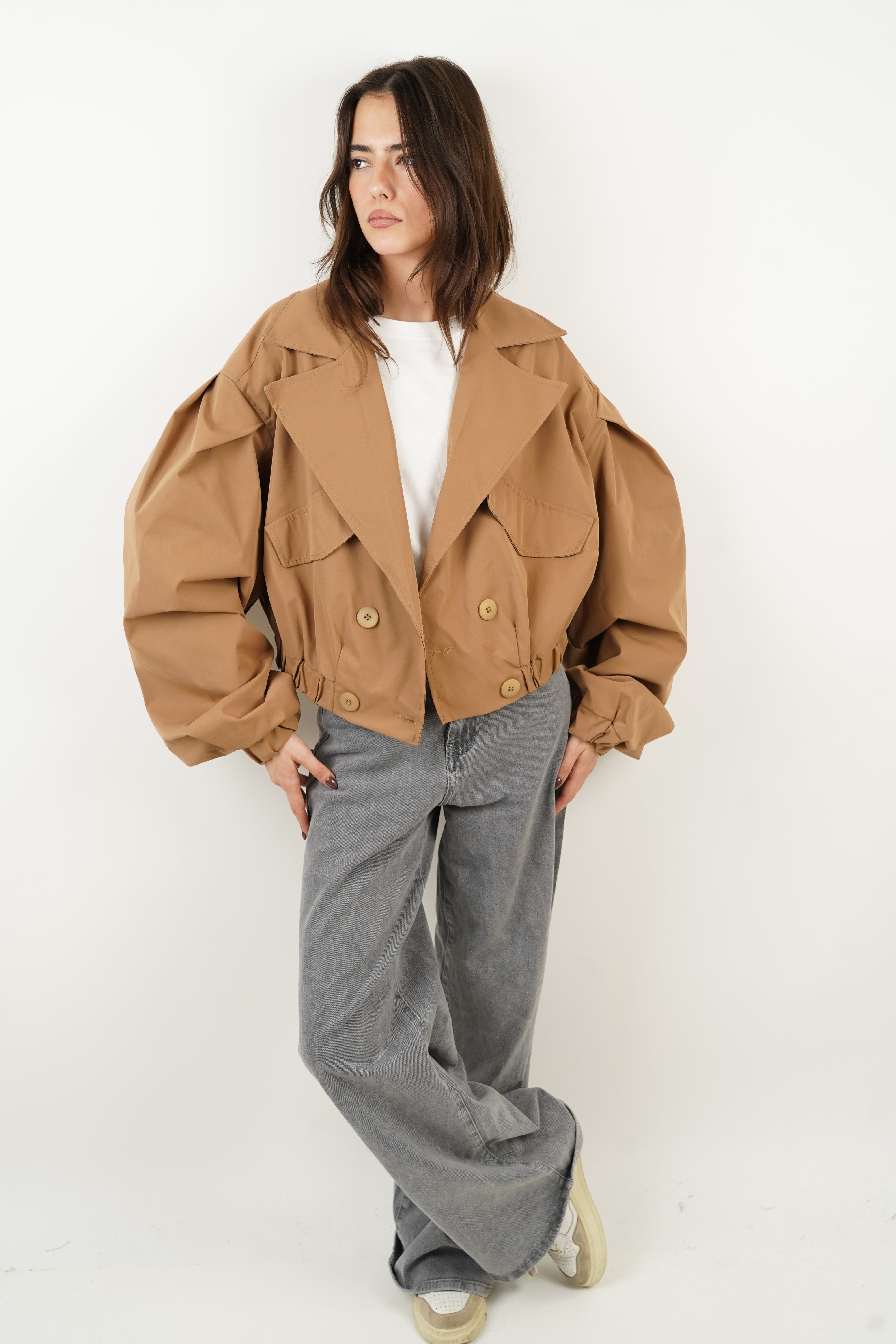 Yaelle camel trench coat