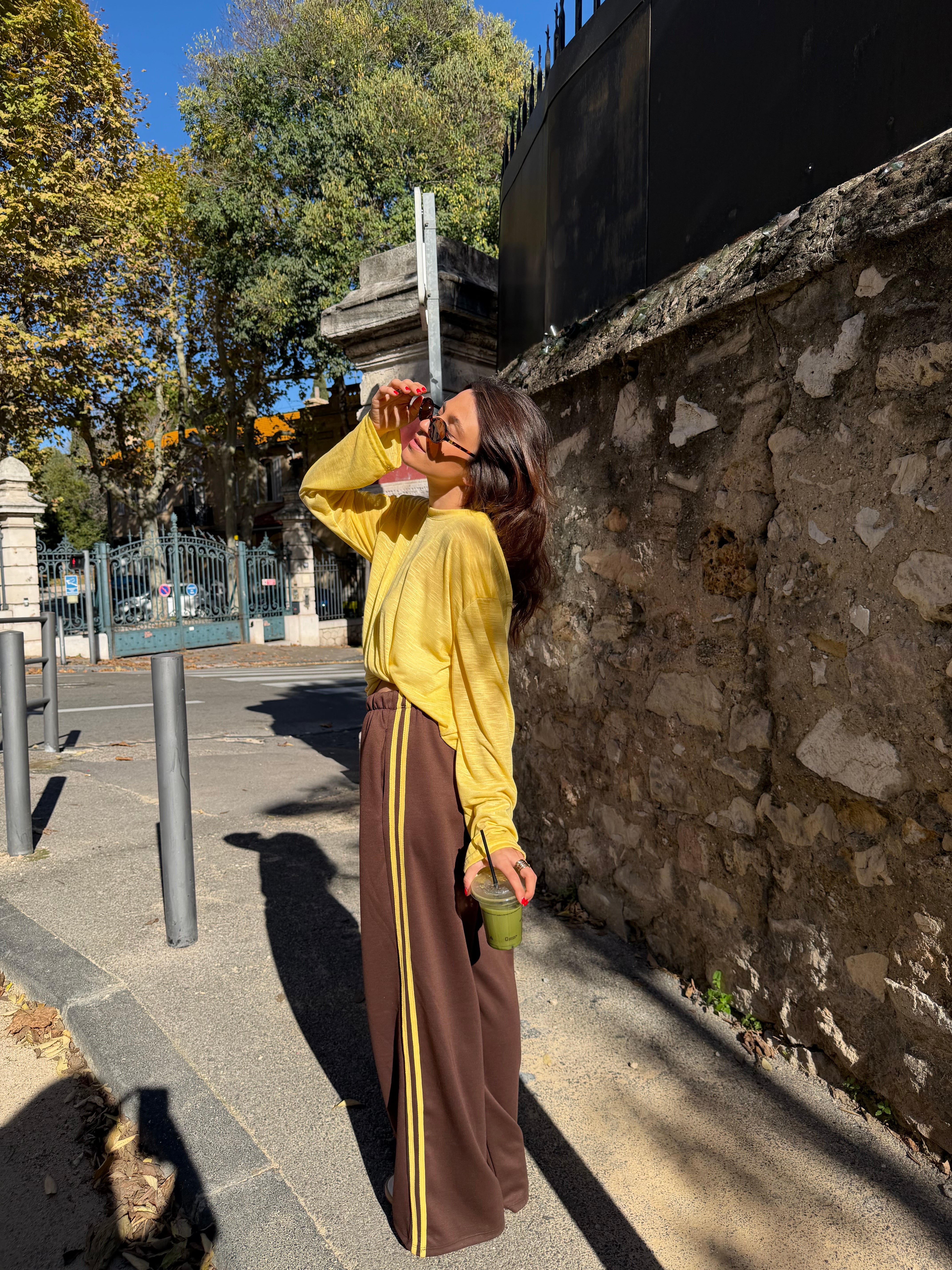 Jogging Ivy marron et jaune