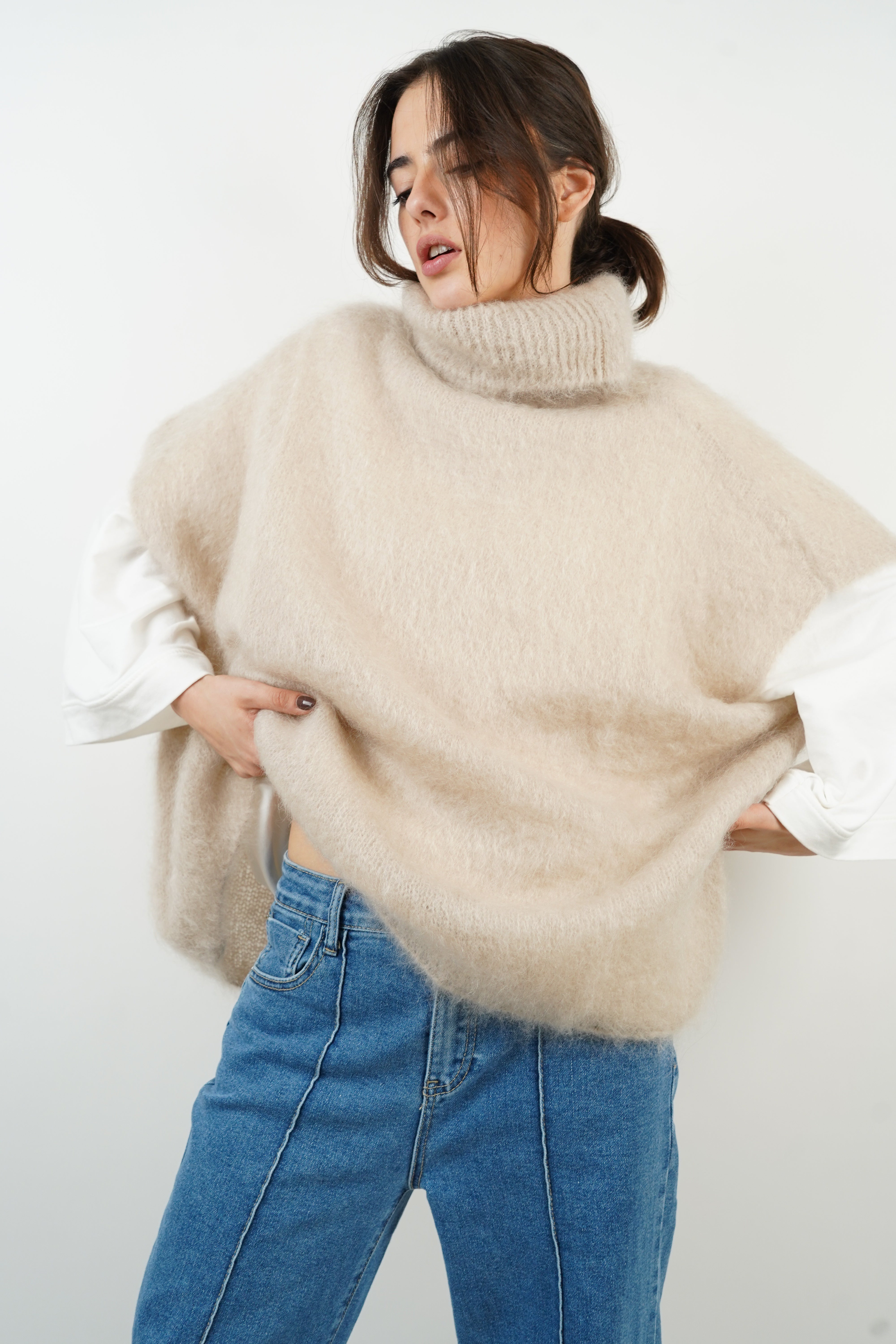 Beige mohair Pietra sweater