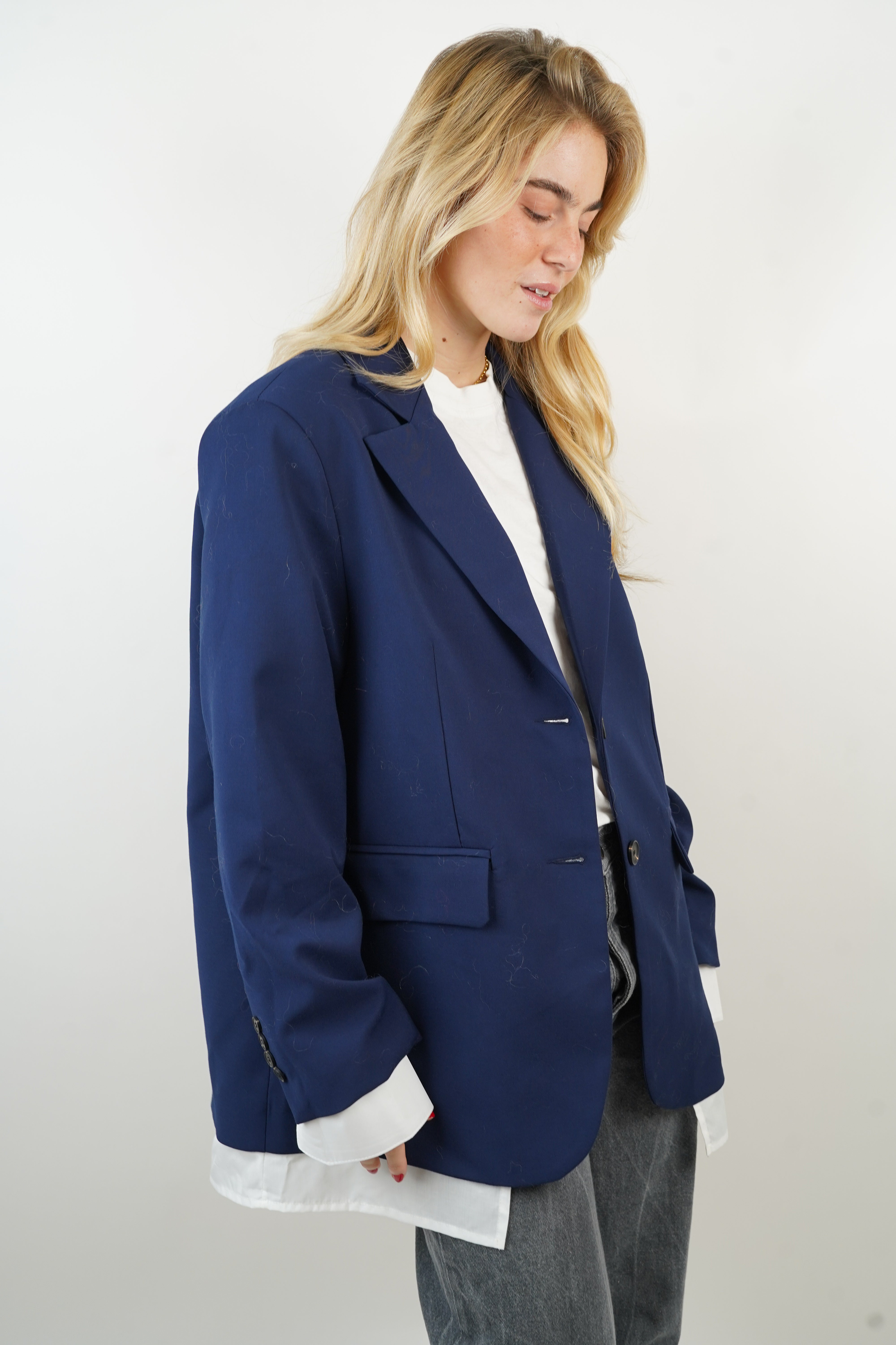 Blazer oversize Sophie bleu marine