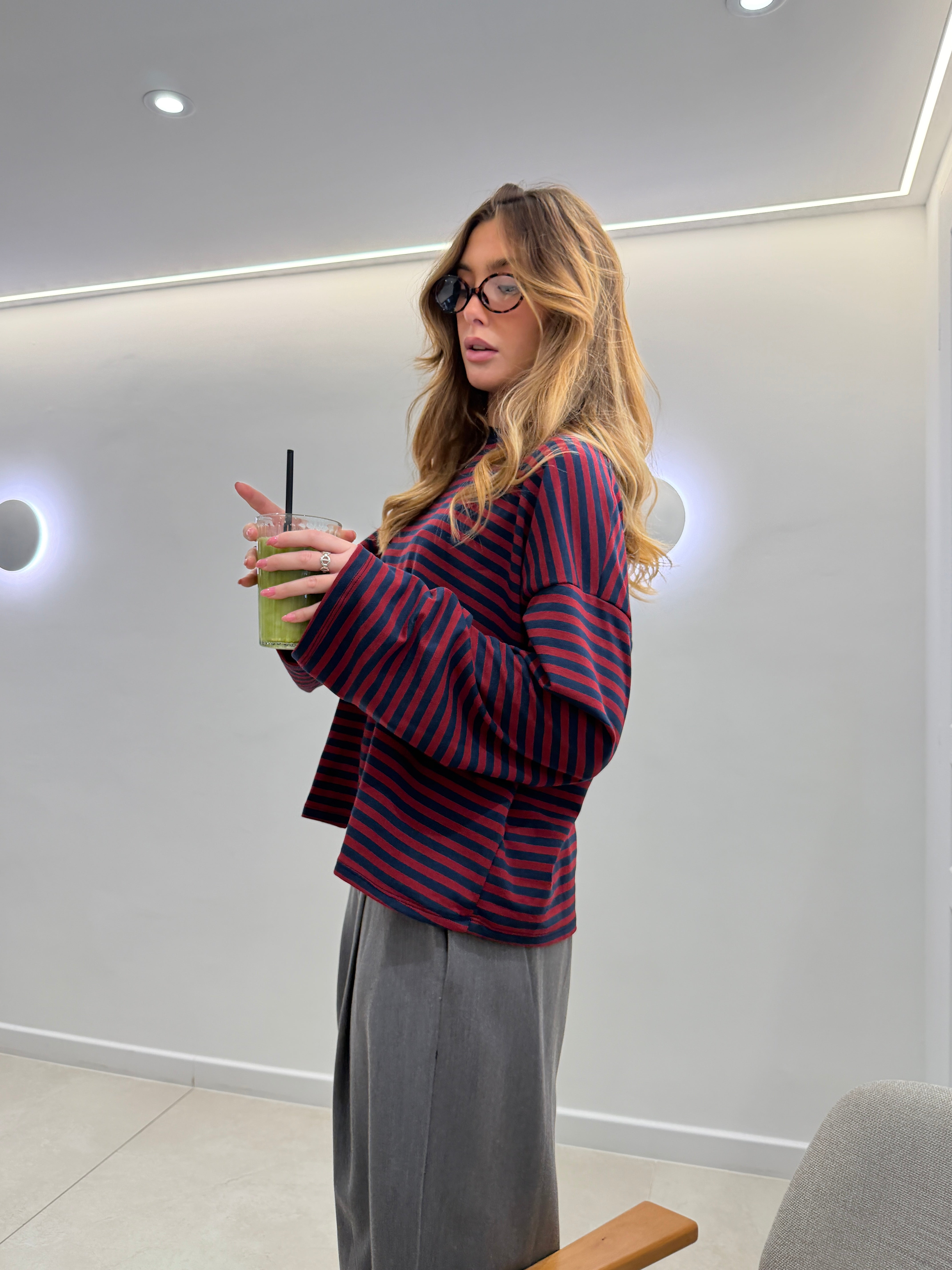 Tee-shirt Océane bordeaux et bleu marine (12/12)