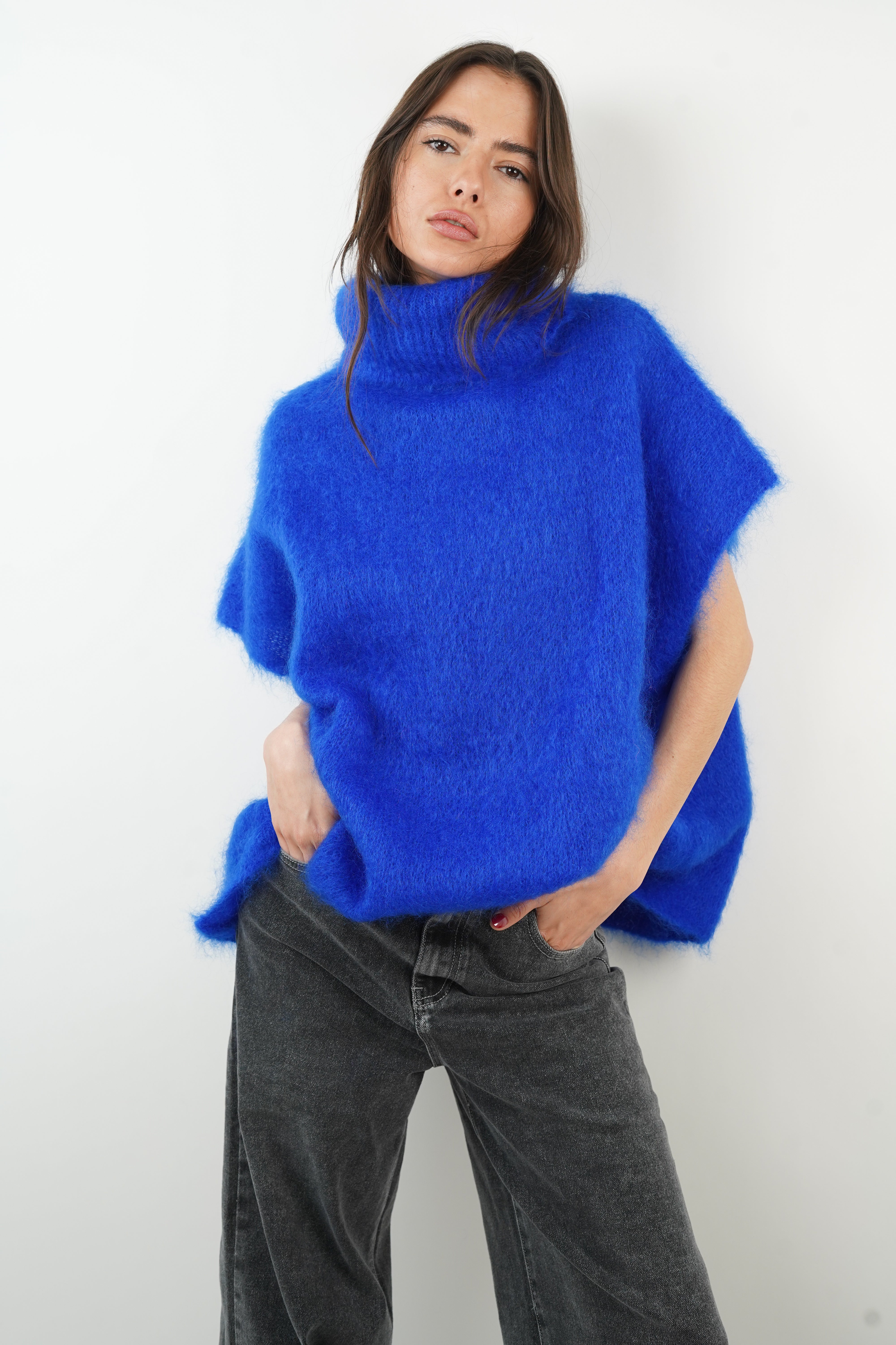 Pull Pietra mohair bleu