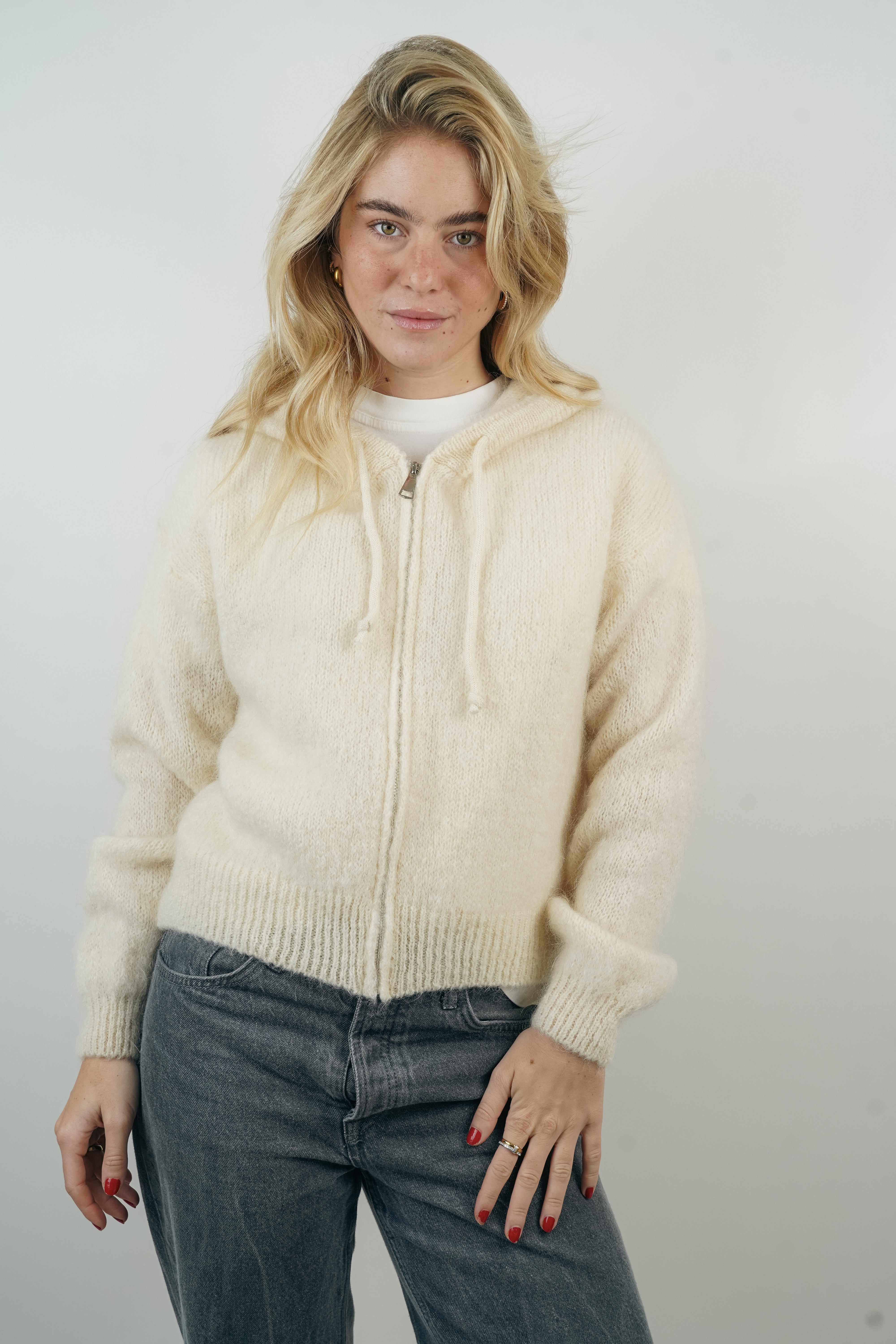 Gilet mohair/laine Amanda crème