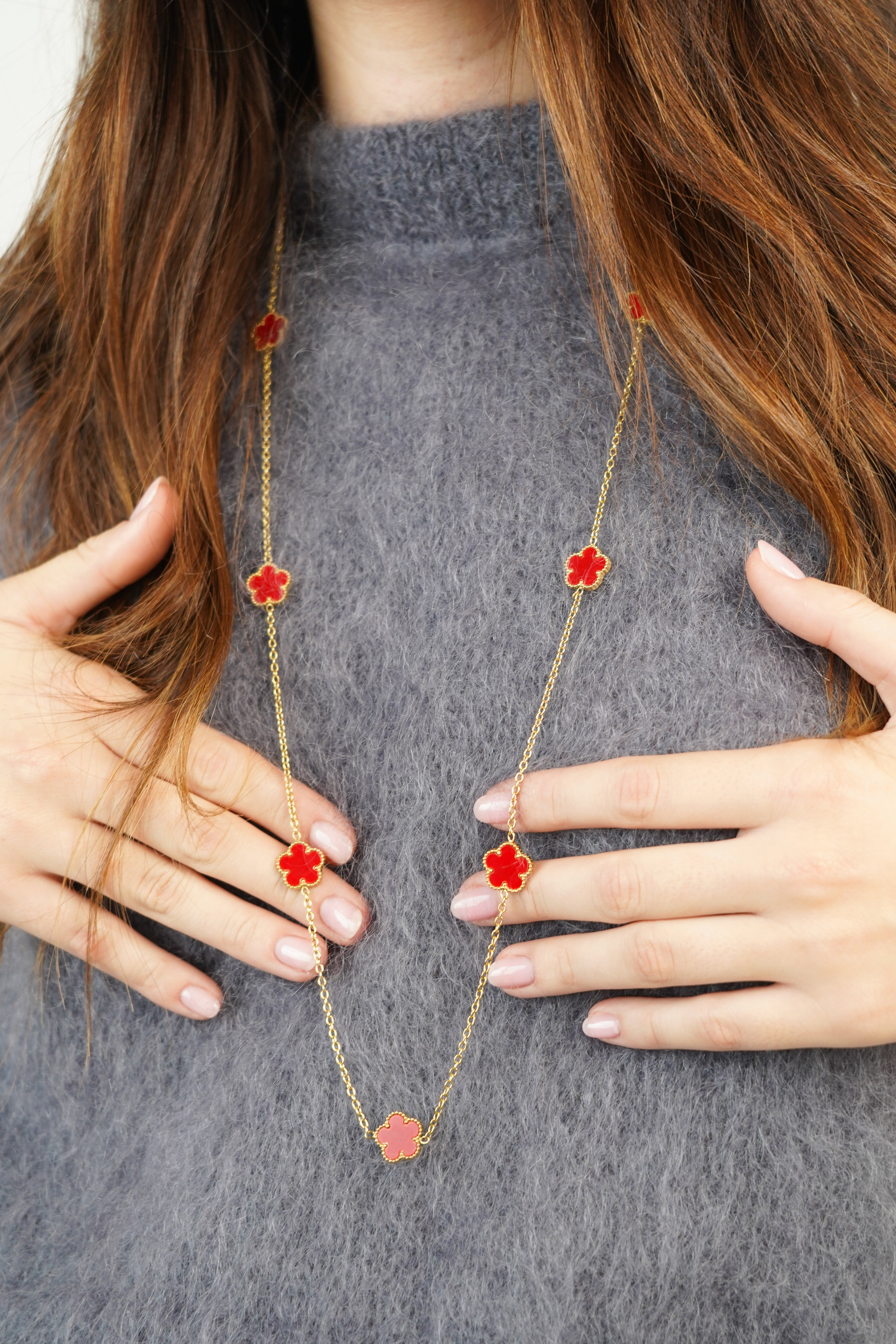 Flora red necklace