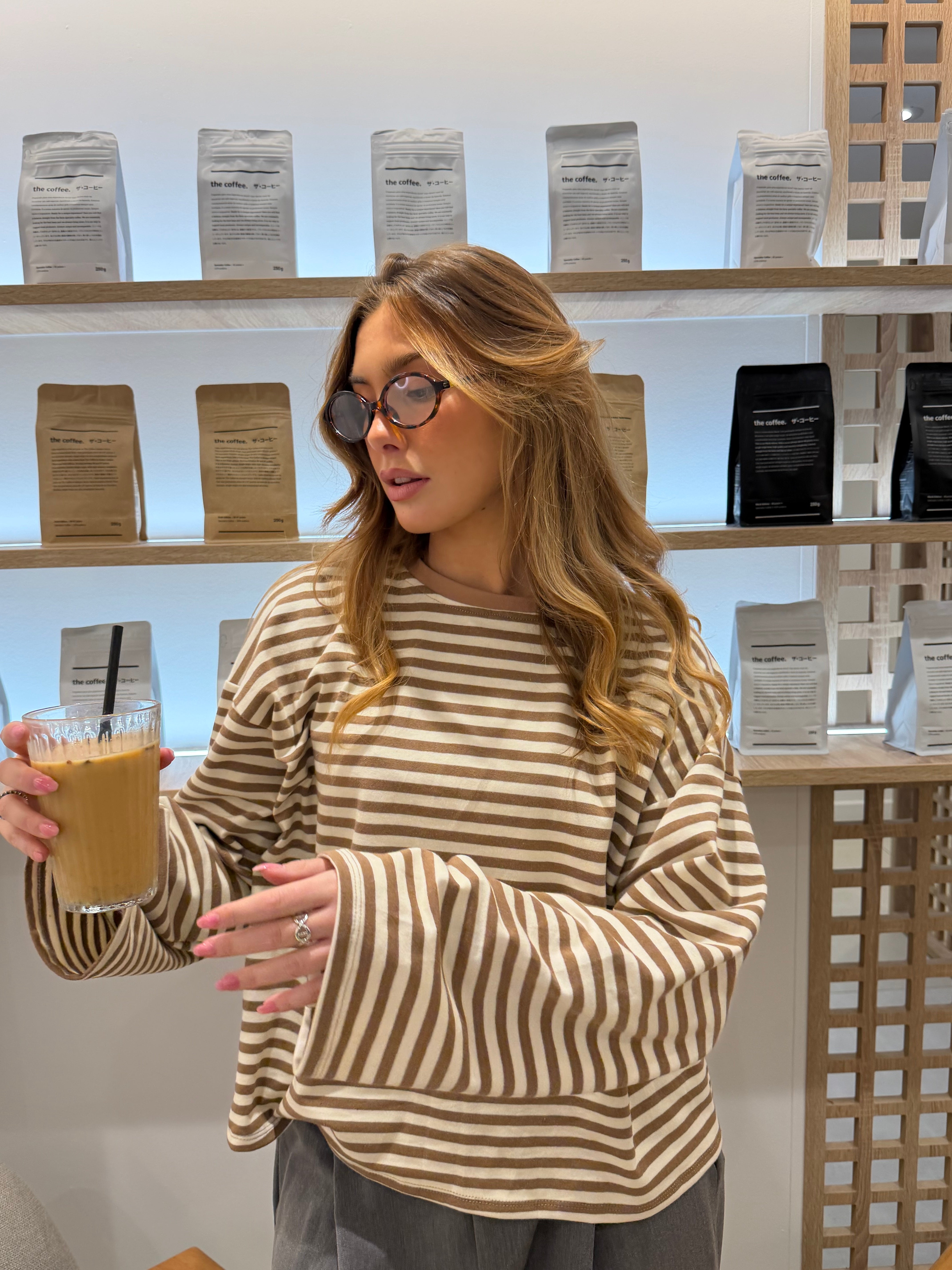 Tee-shirt Océane crème et taupe