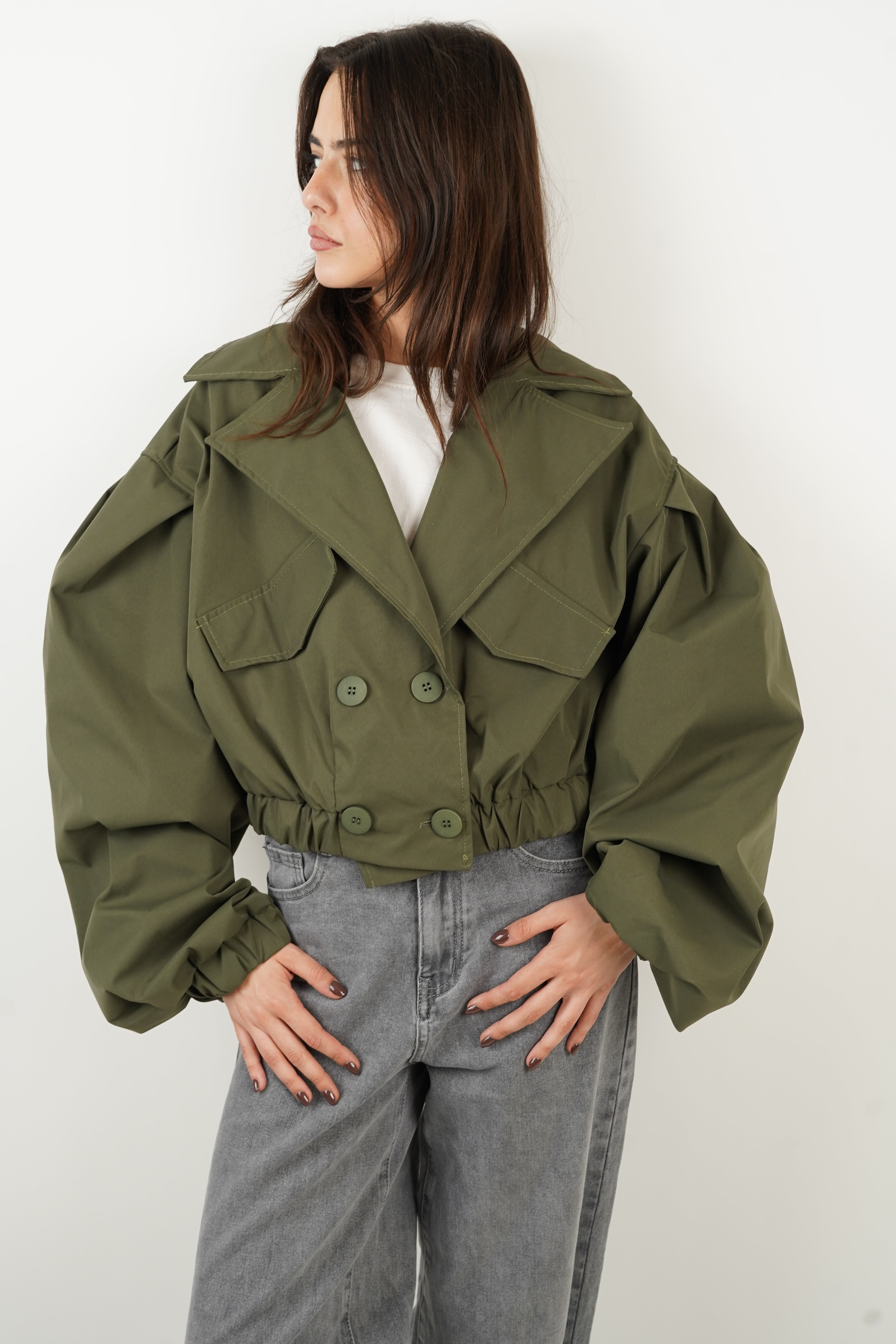 Yaelle khaki trench coat