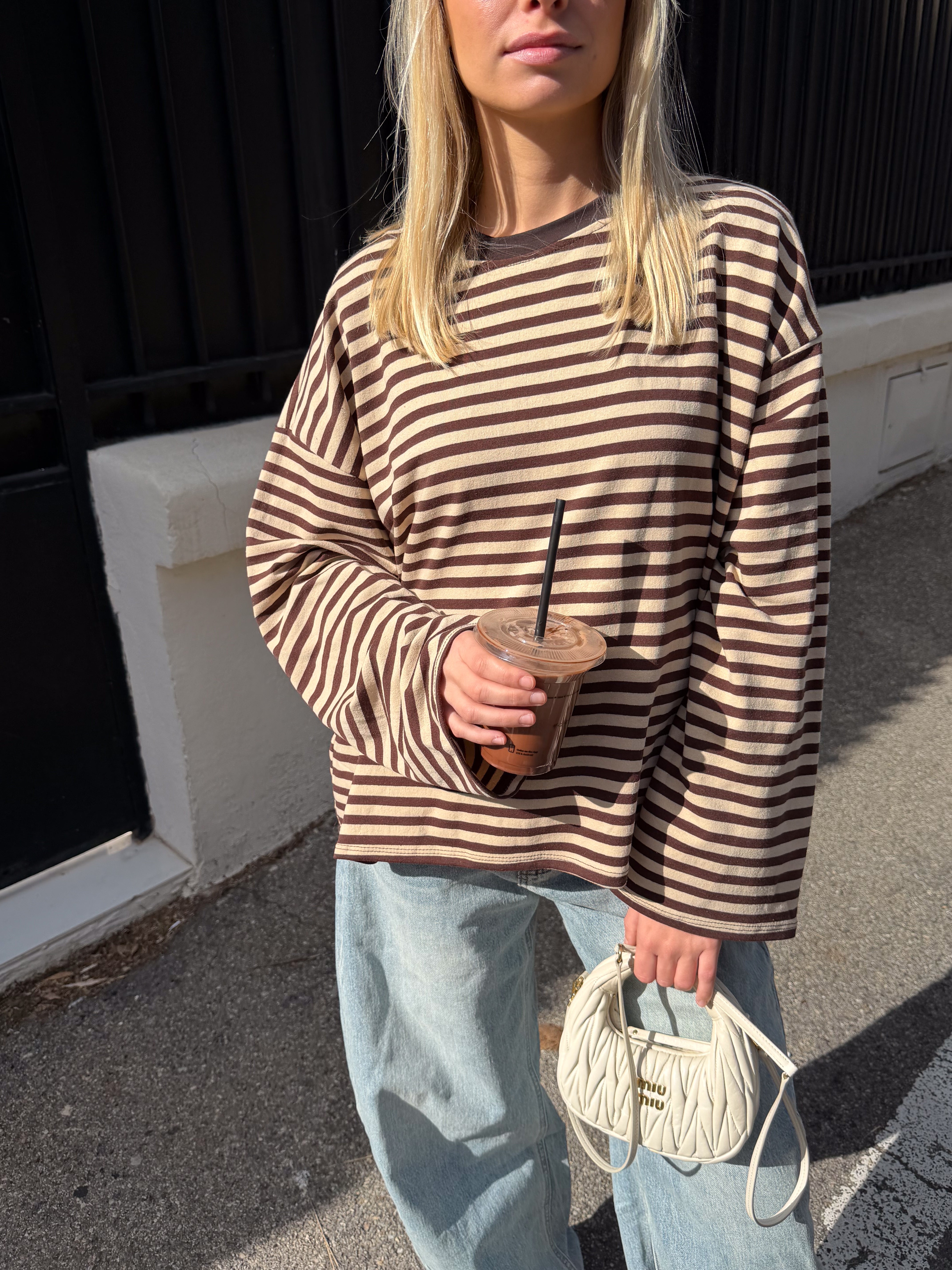 Beige-braunes Oceane-T-Shirt