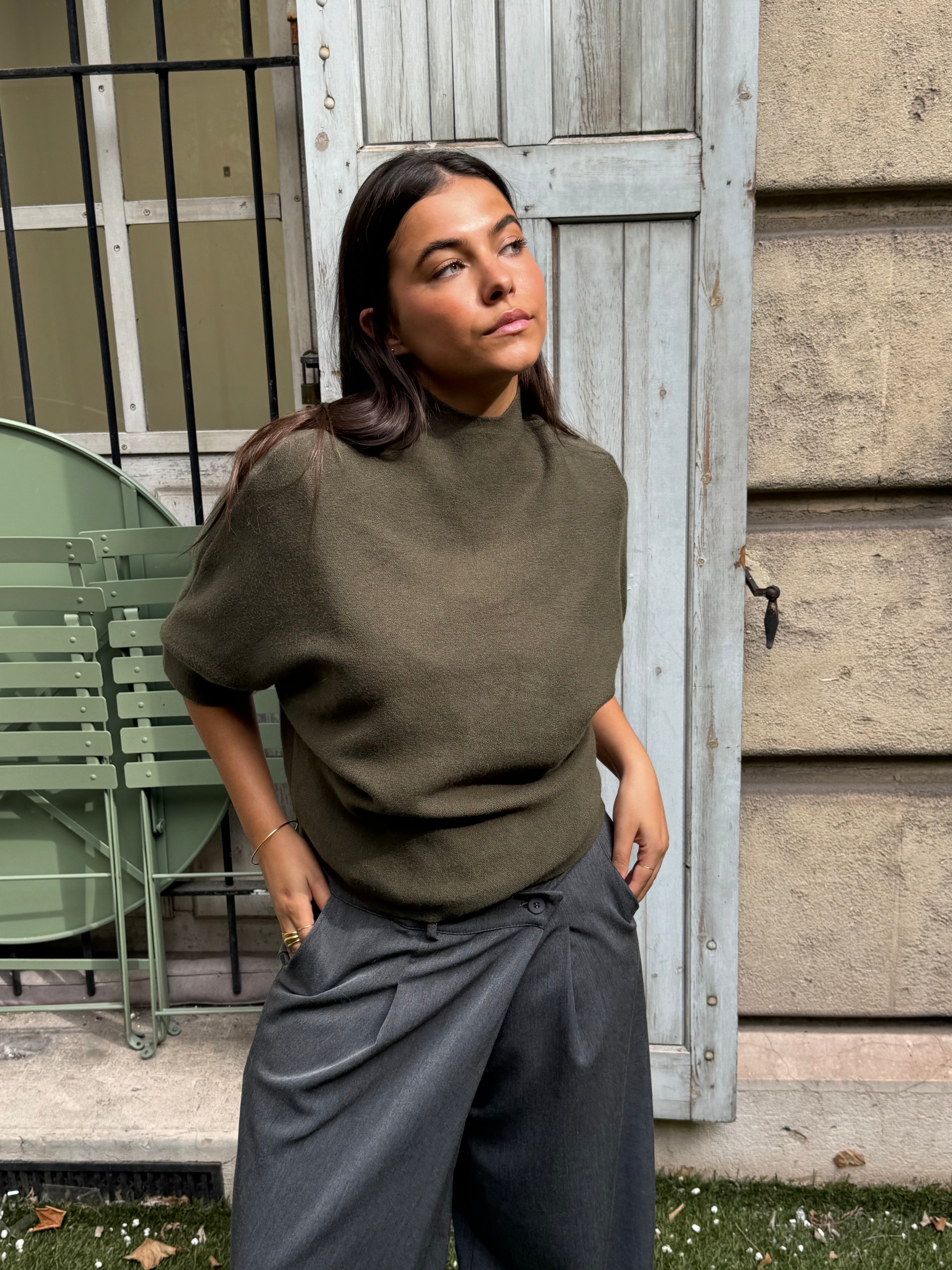 Khakifarbener Pullover Lise