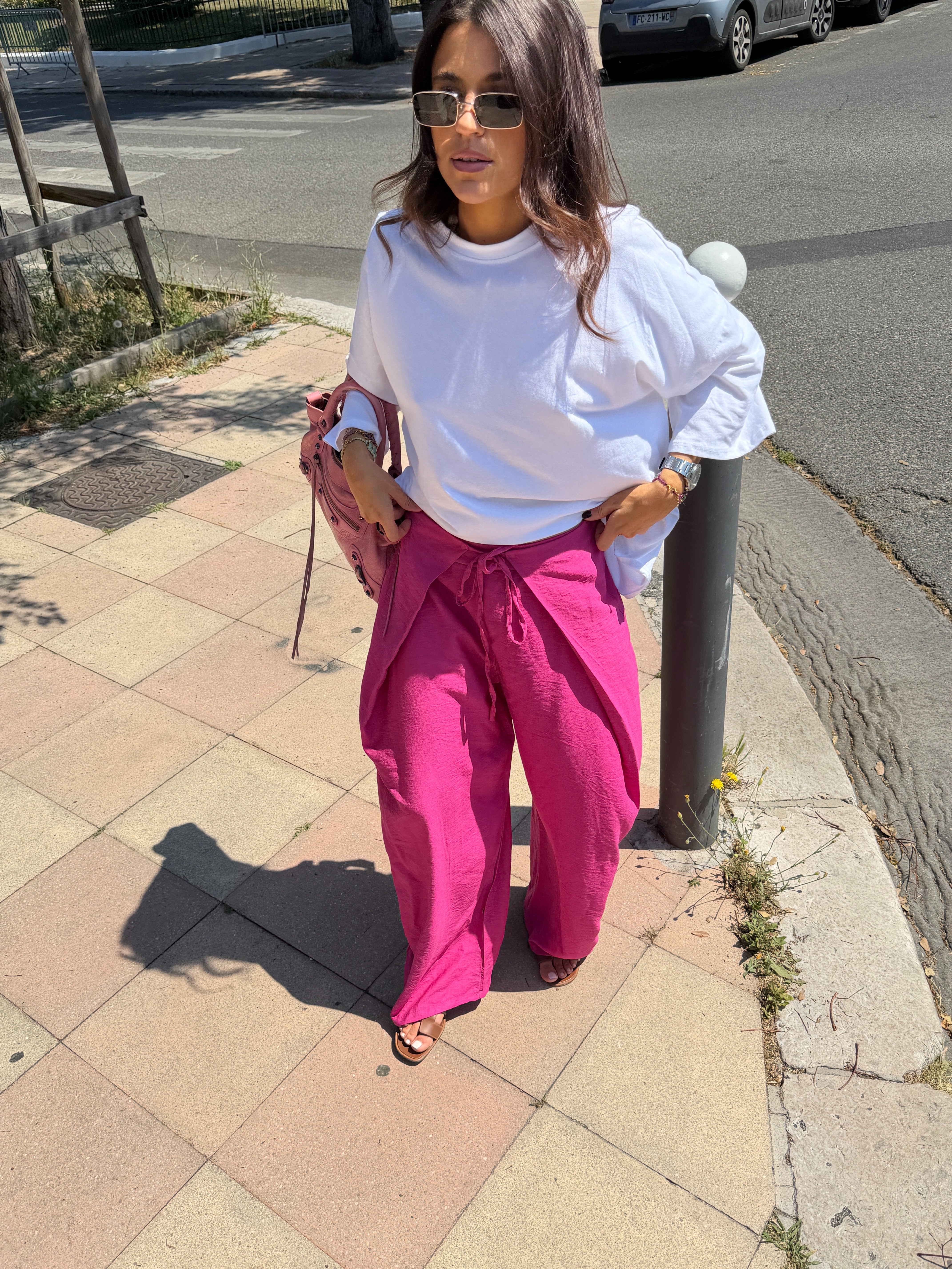 Pantalone Delphine rosa fucsia