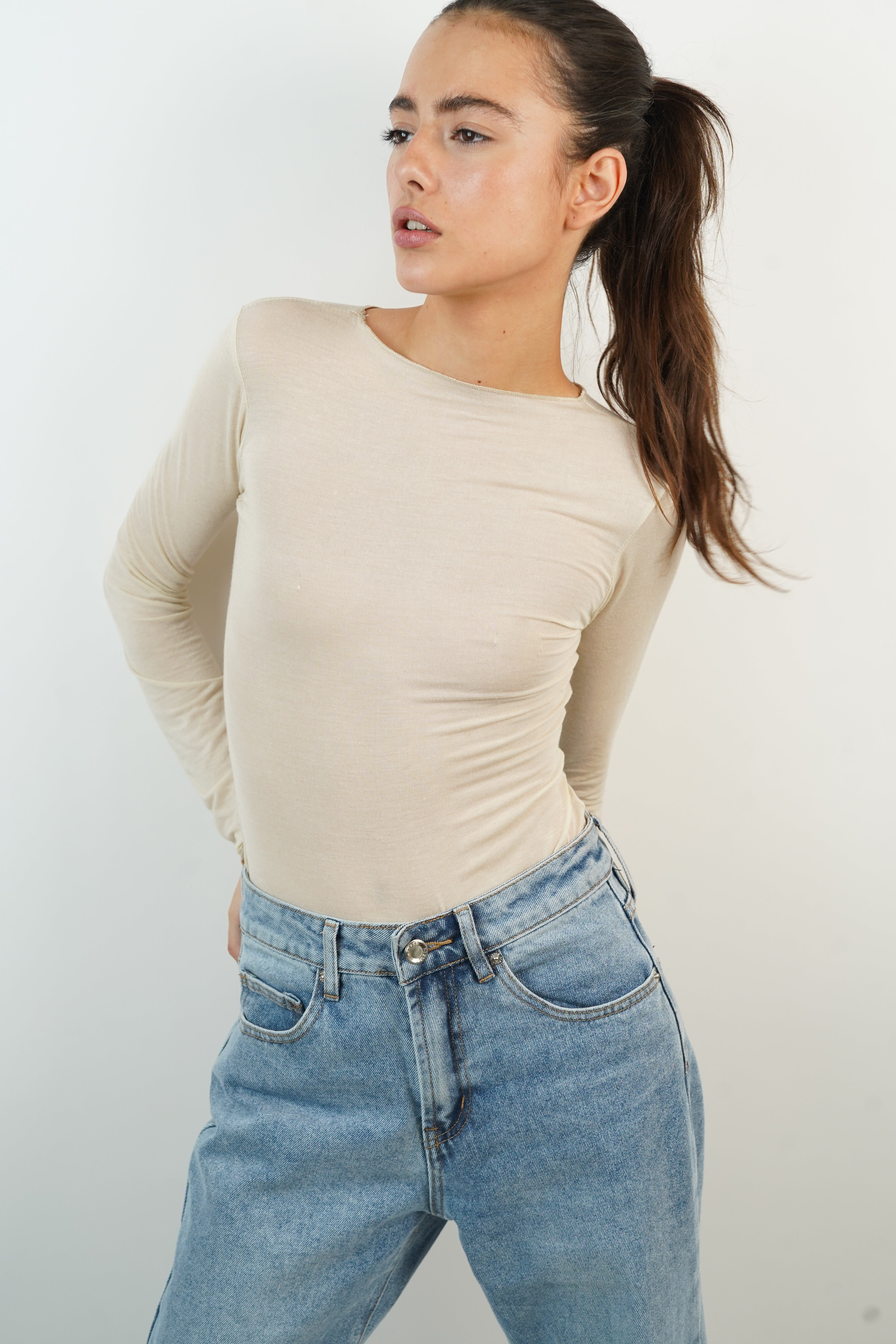 Sofia cream cashmere top