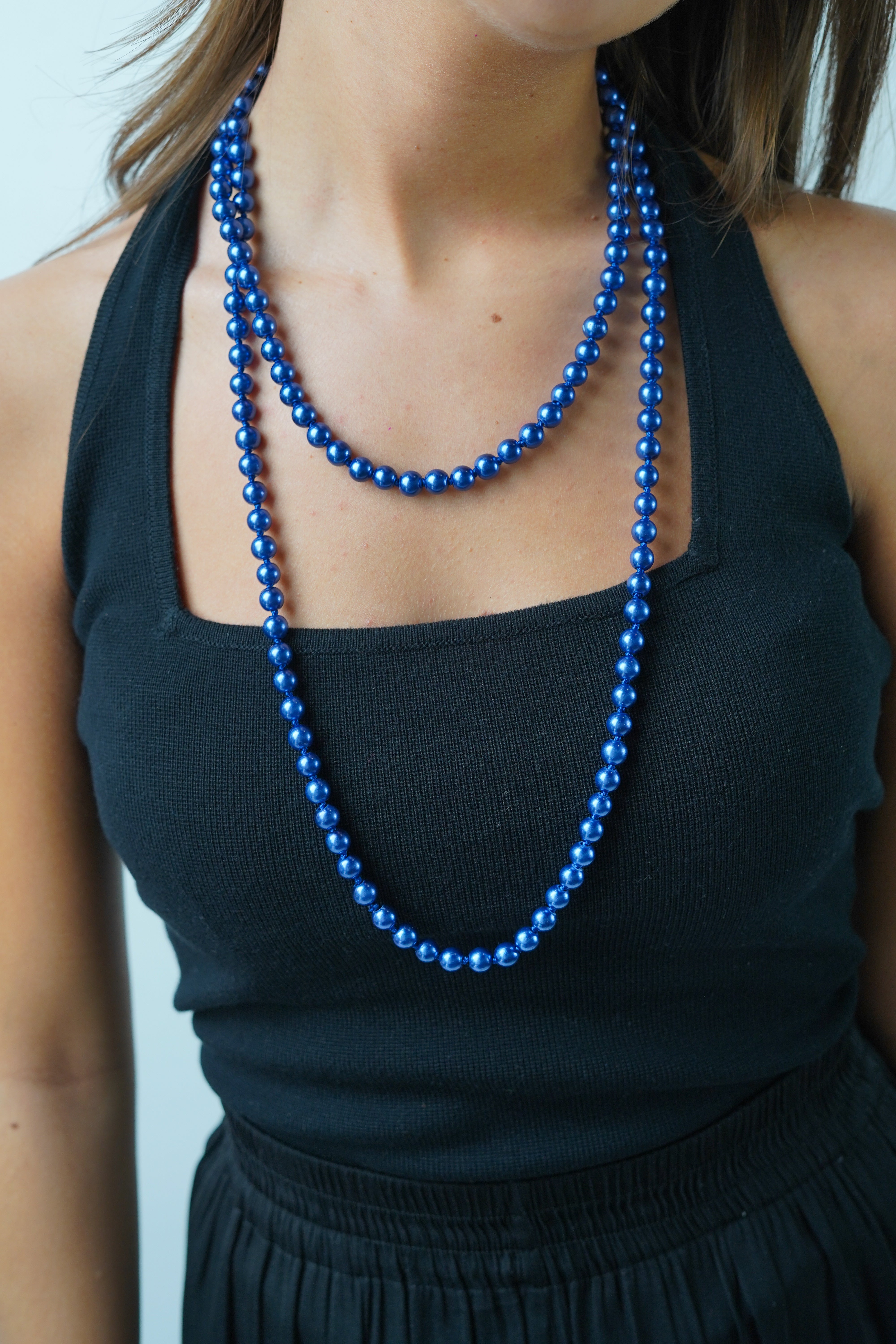 Collier de perles marine