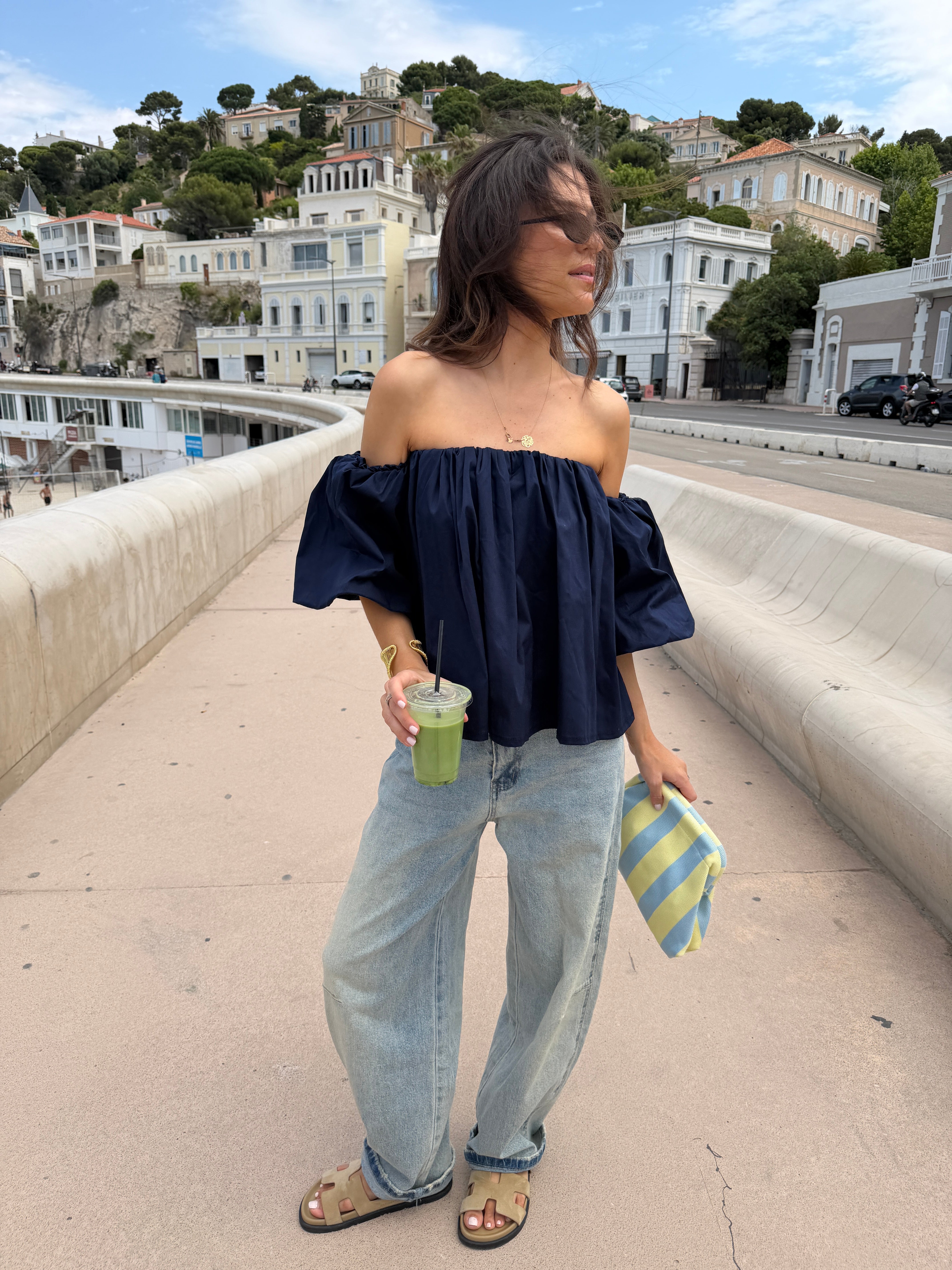 Maude navy blue top
