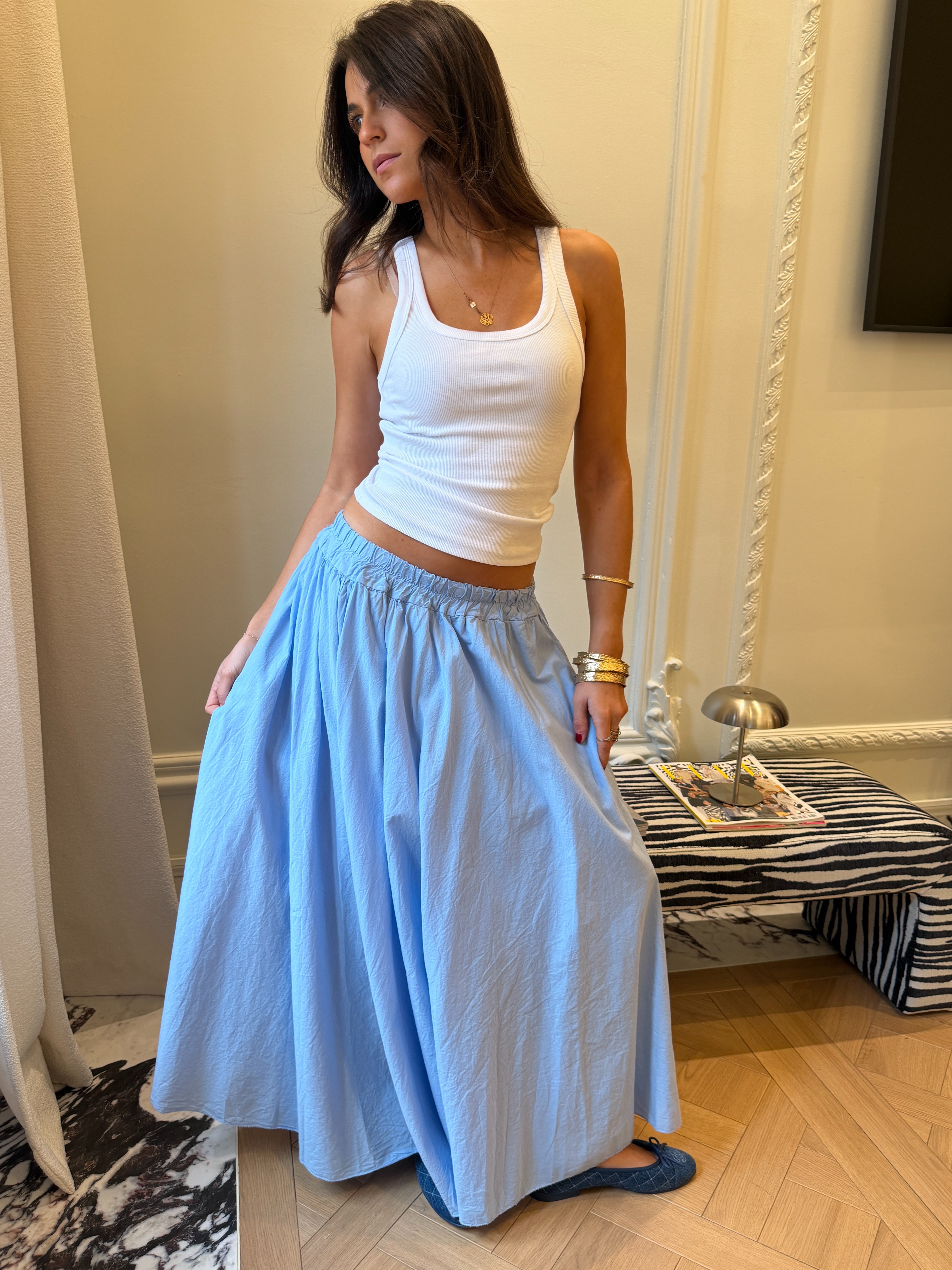 Jupe Martine bleu ciel