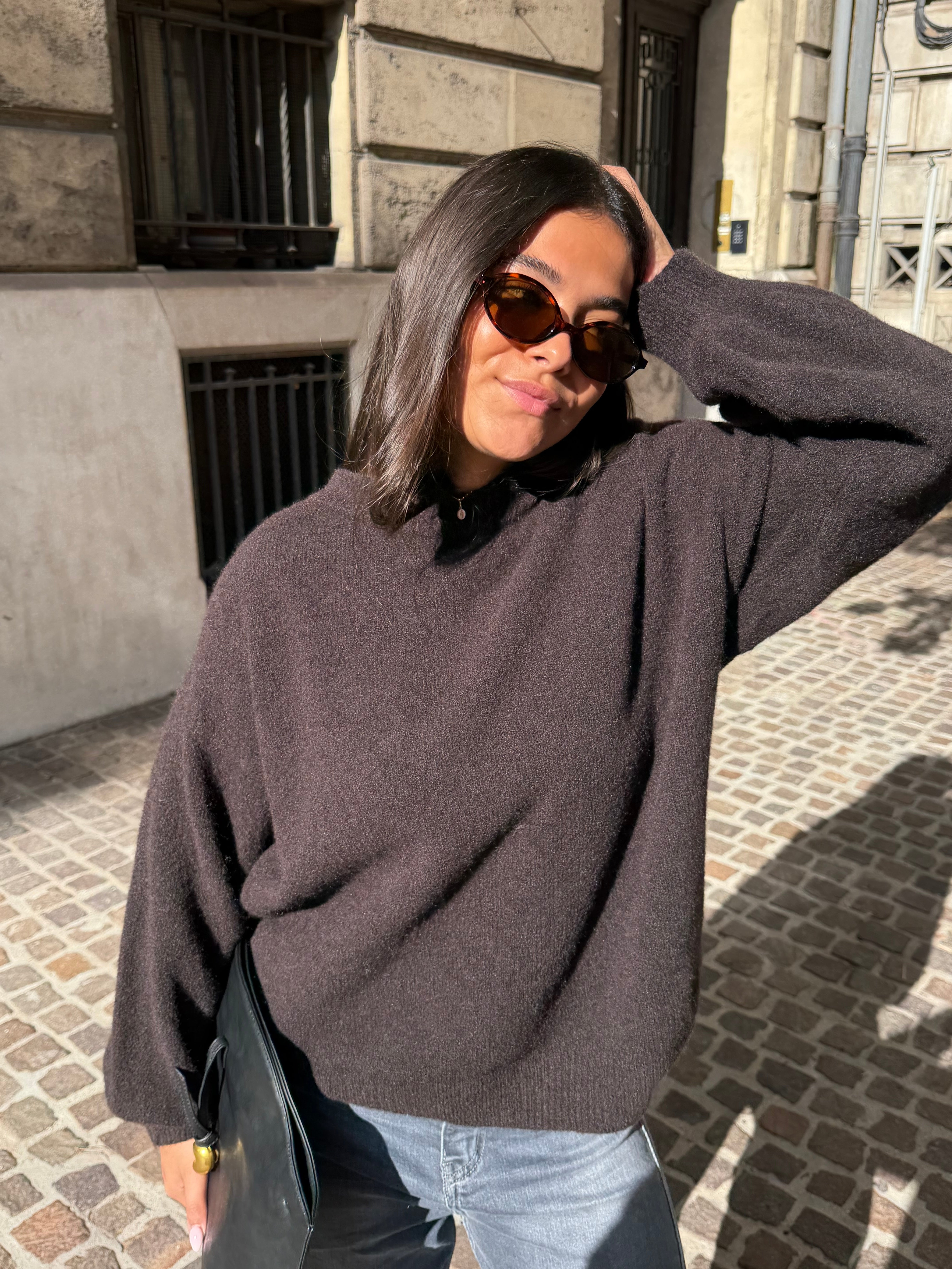 Caroline brown sweater