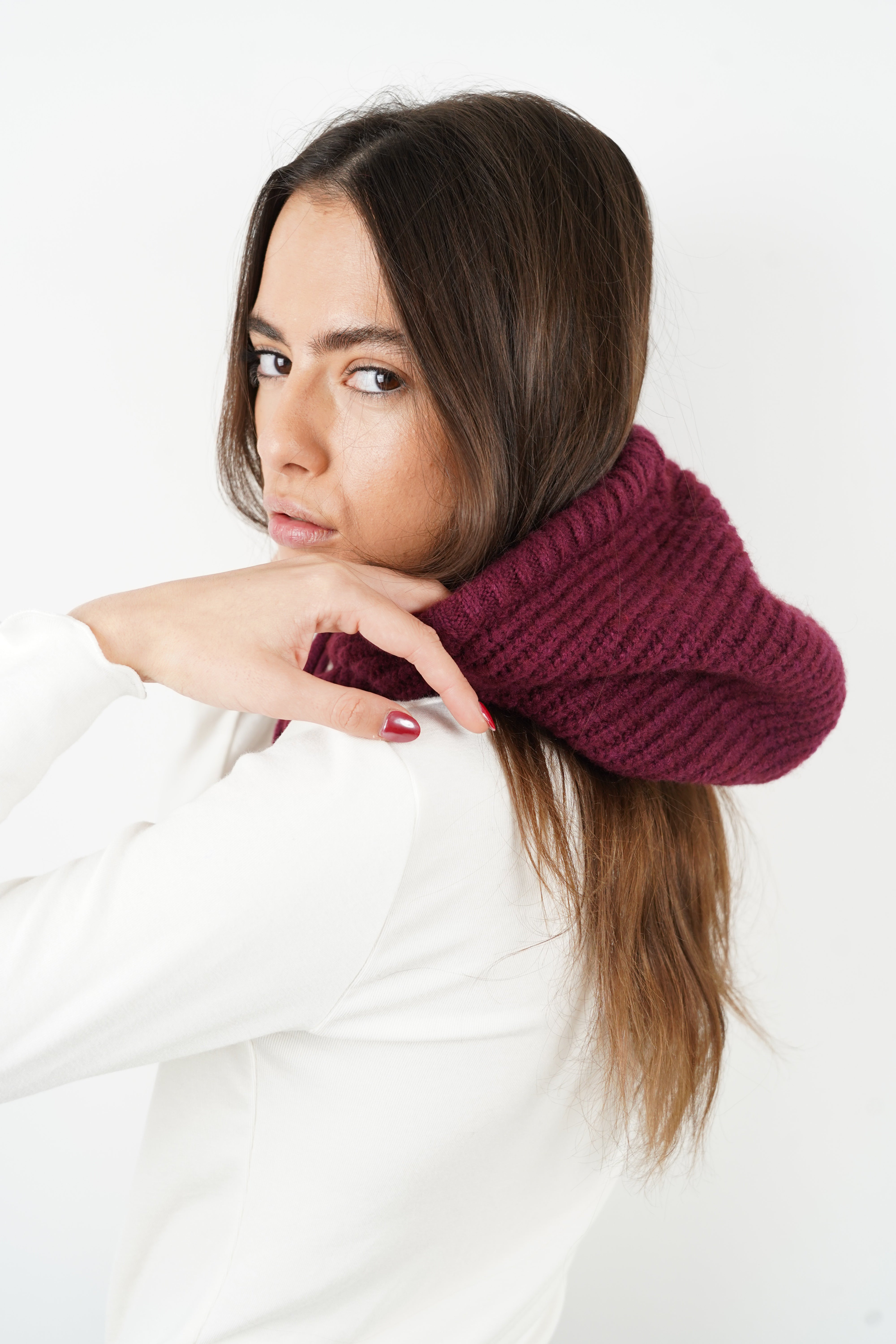 Diana Burgundy Balaclava