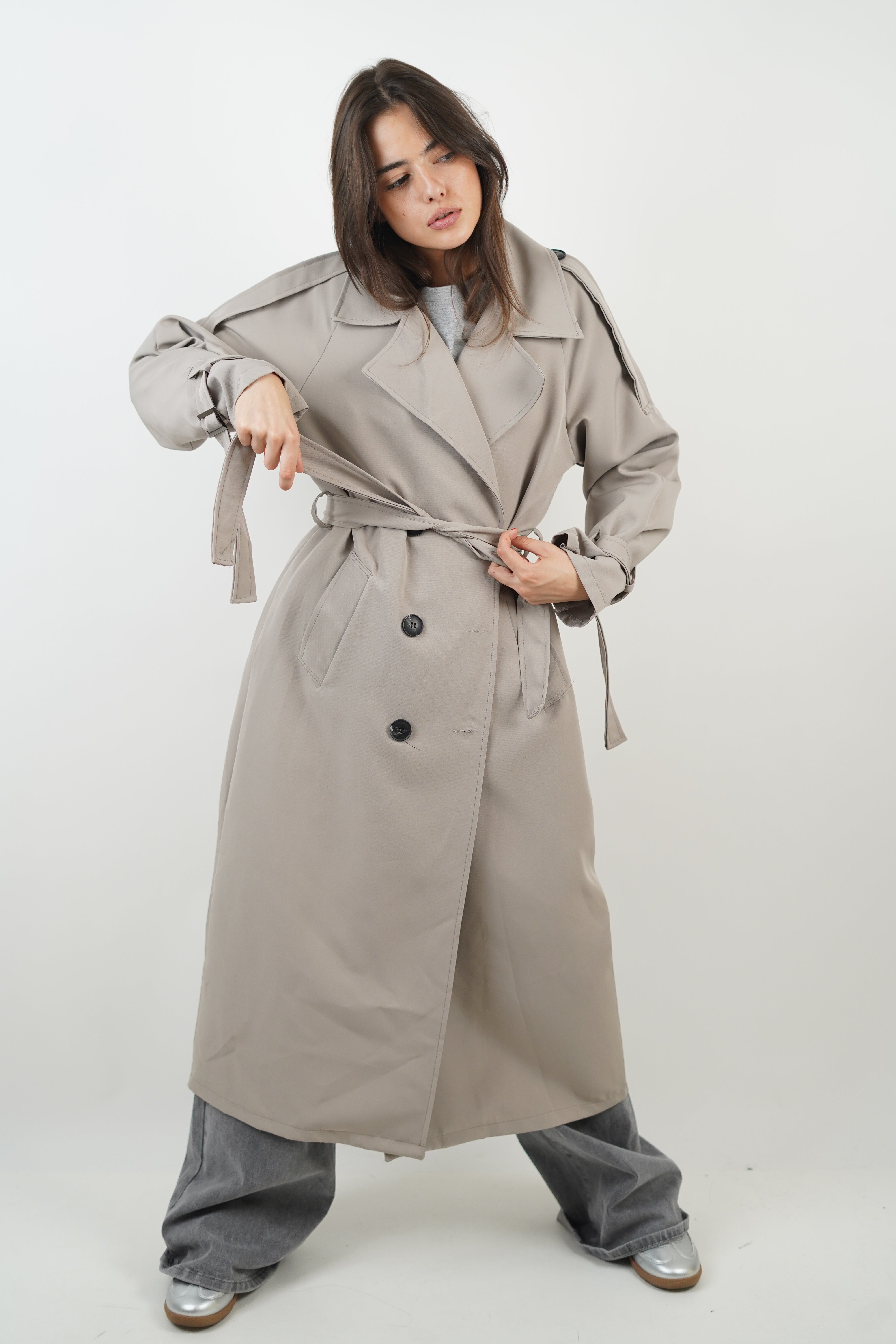 Lola helltaupefarbener Trenchcoat