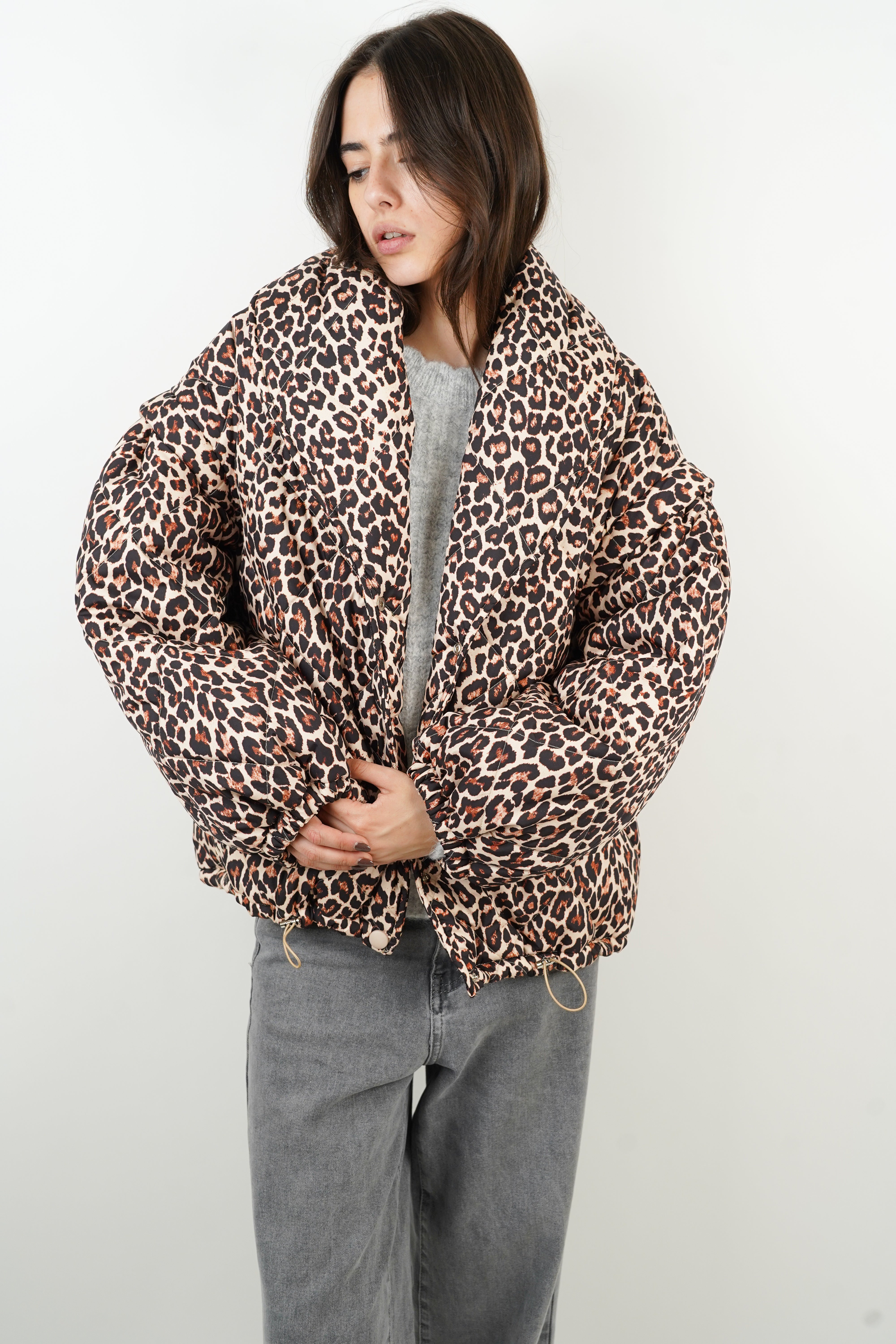 Eve leopard down jacket