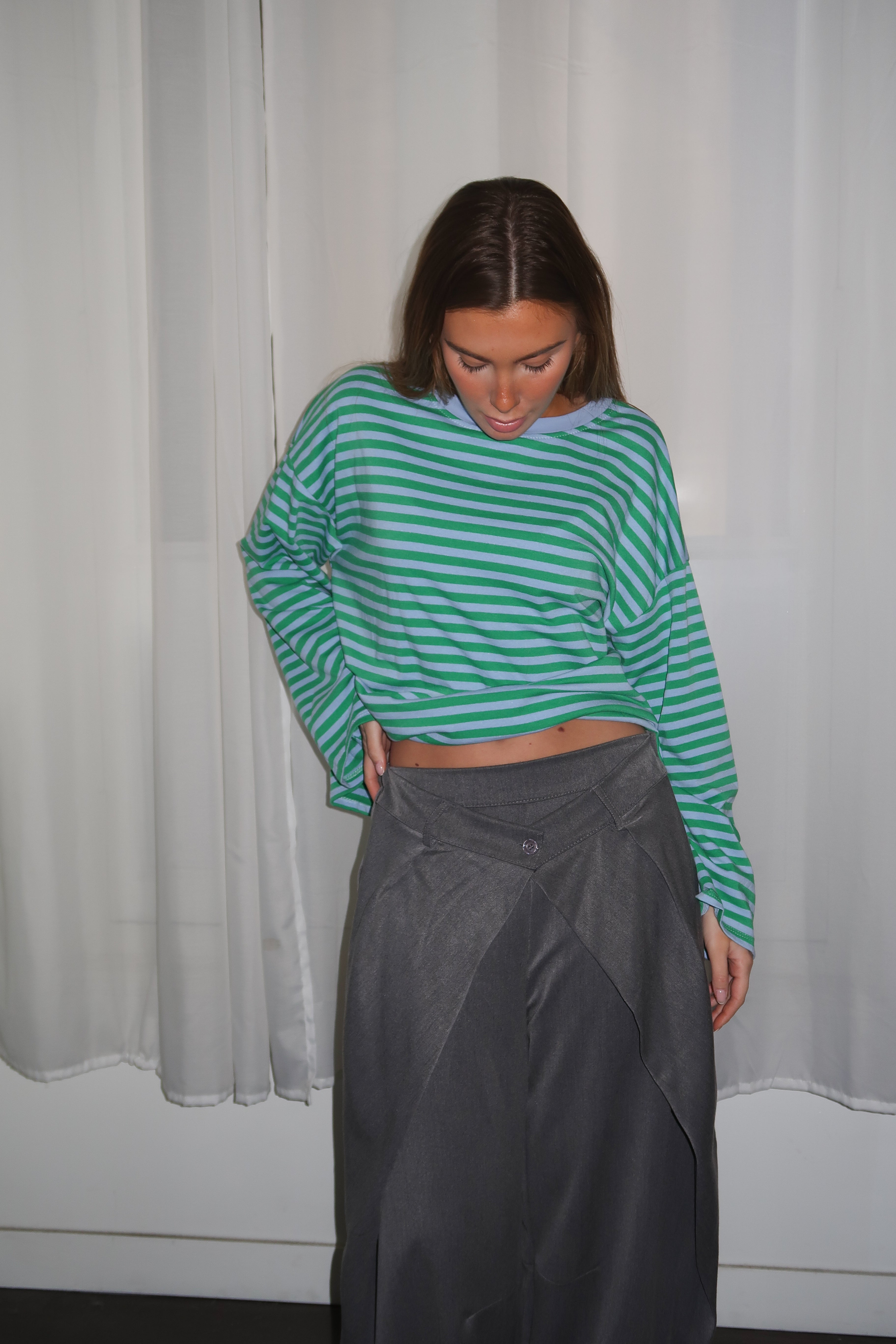 Océane green and light blue t-shirt