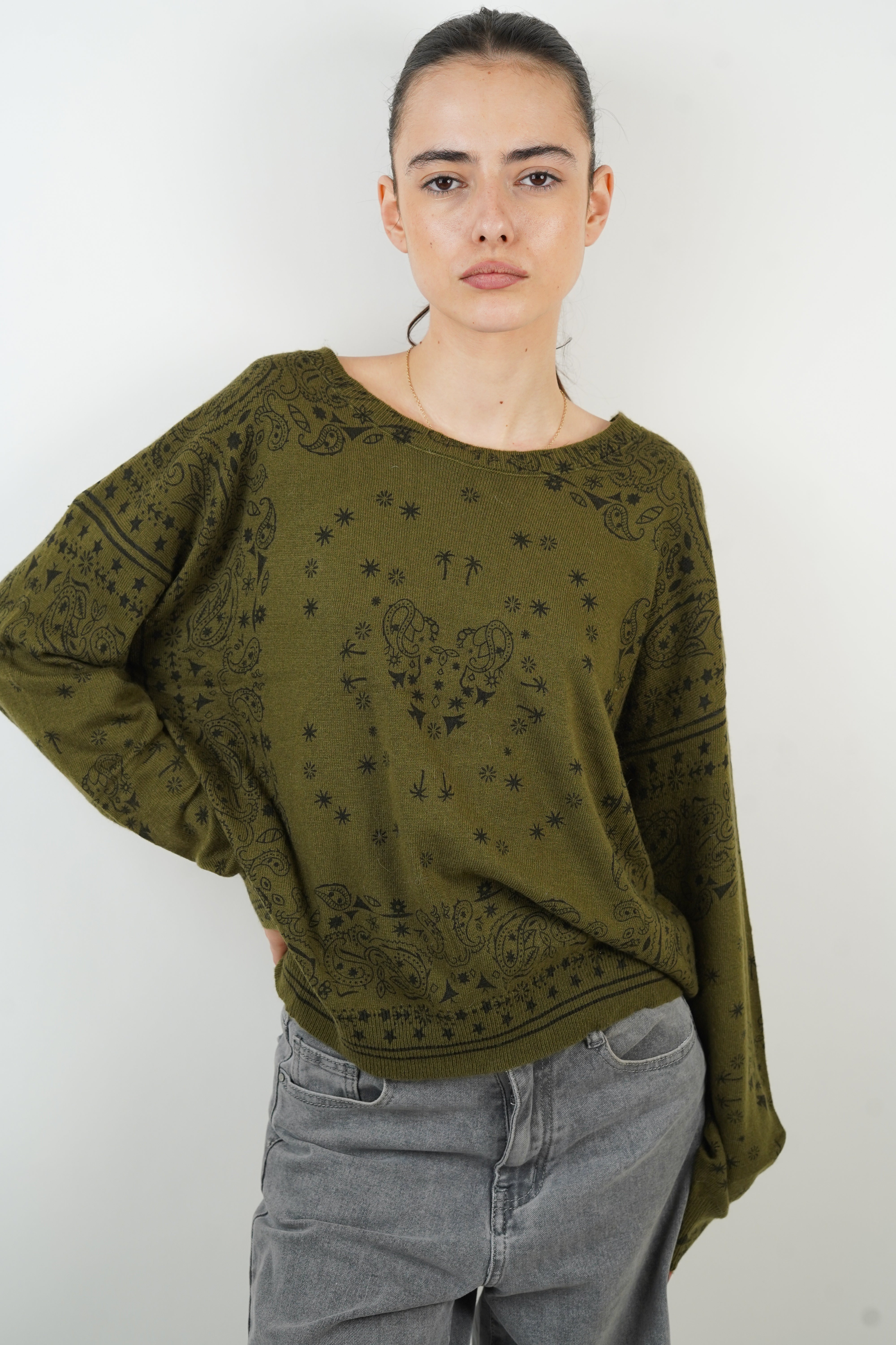 Leonie khaki sweater