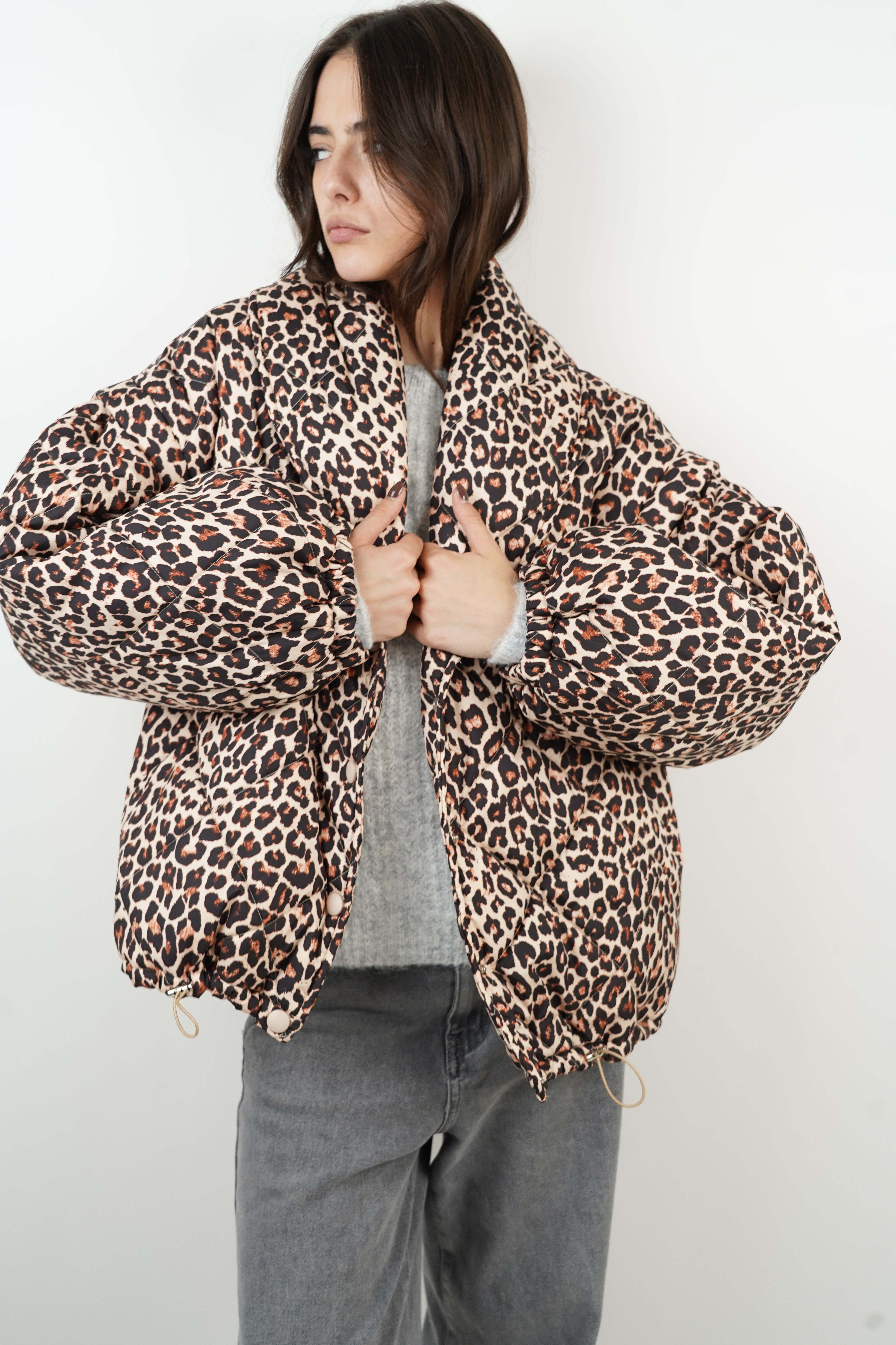 Eve Daunenjacke mit Leopardenmuster