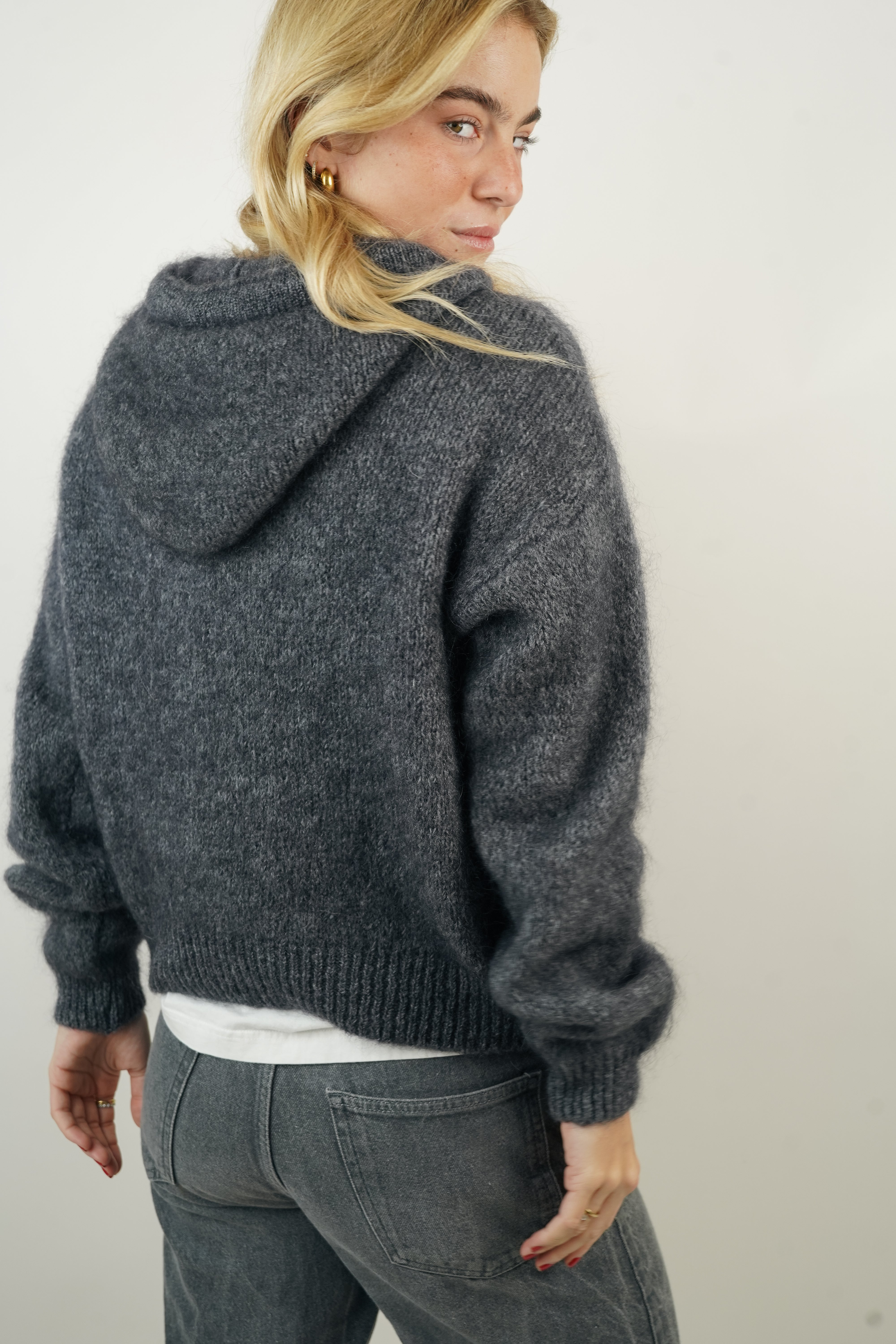 Gilet mohair/laine Amanda anthracite