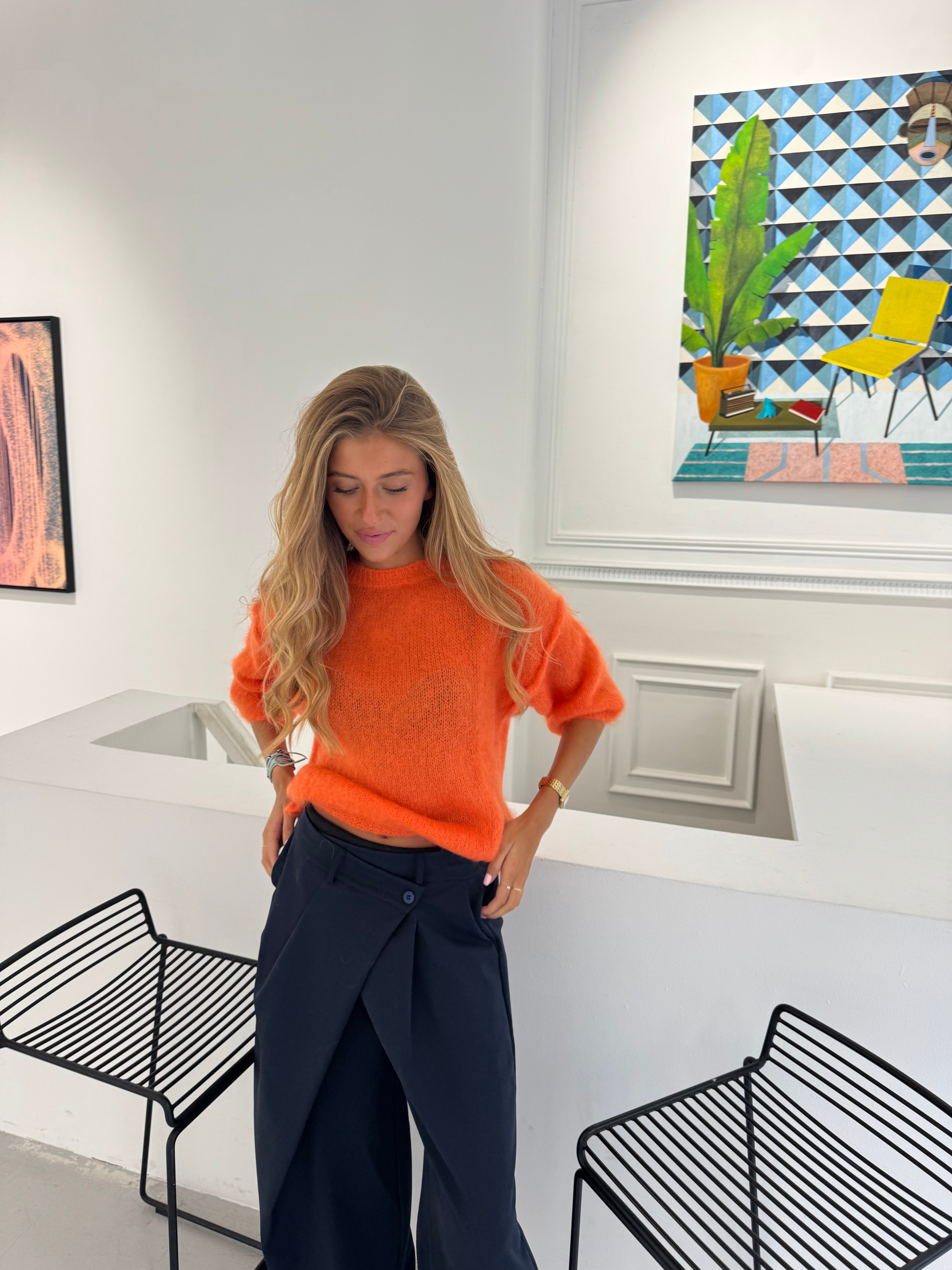 Pull 80% Mohair Jodie orange