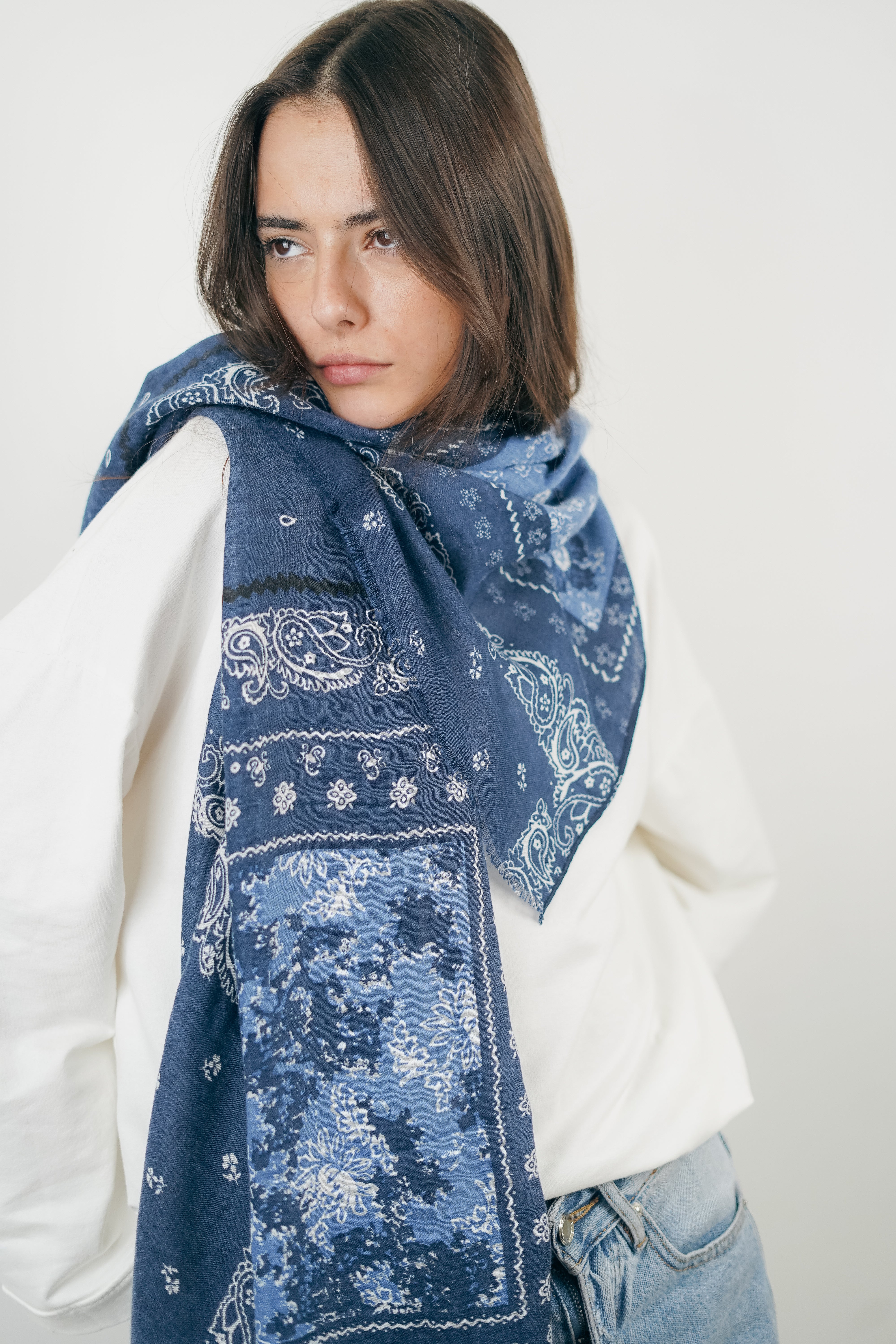 Foulard bandana bleu