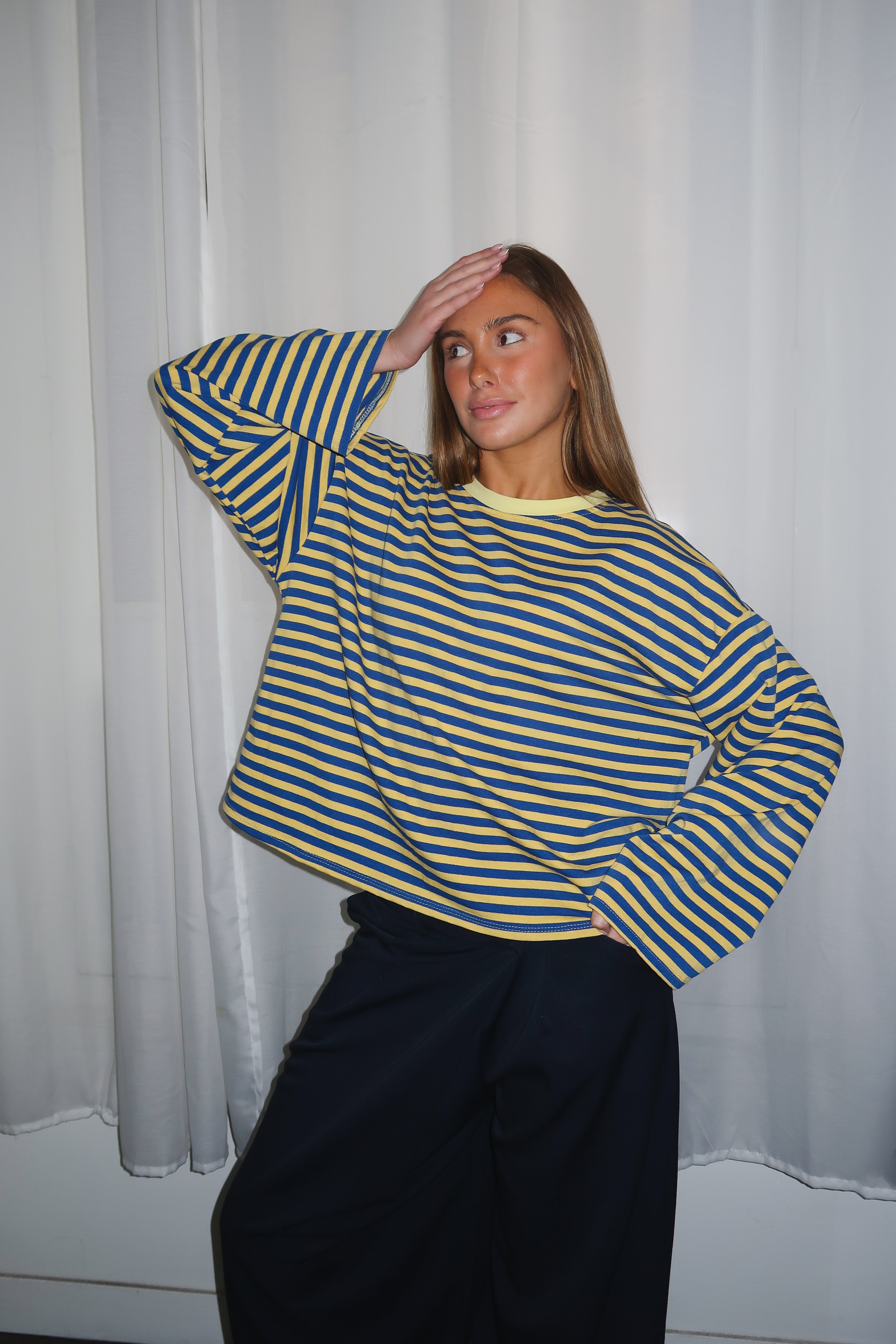 Océane yellow and royal blue t-shirt