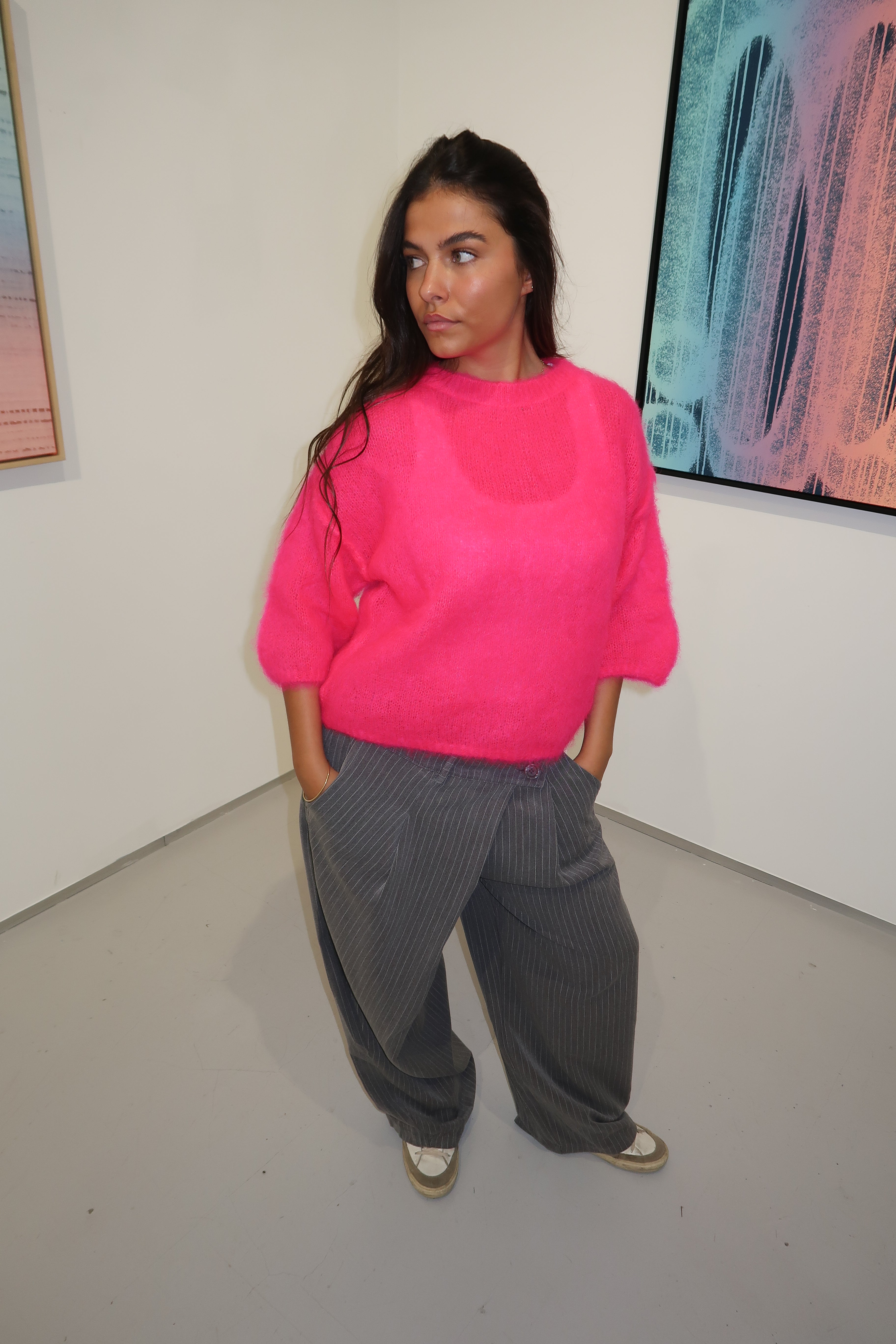 80 % Mohair-Pullover „Jodie“ in Fuchsienpink