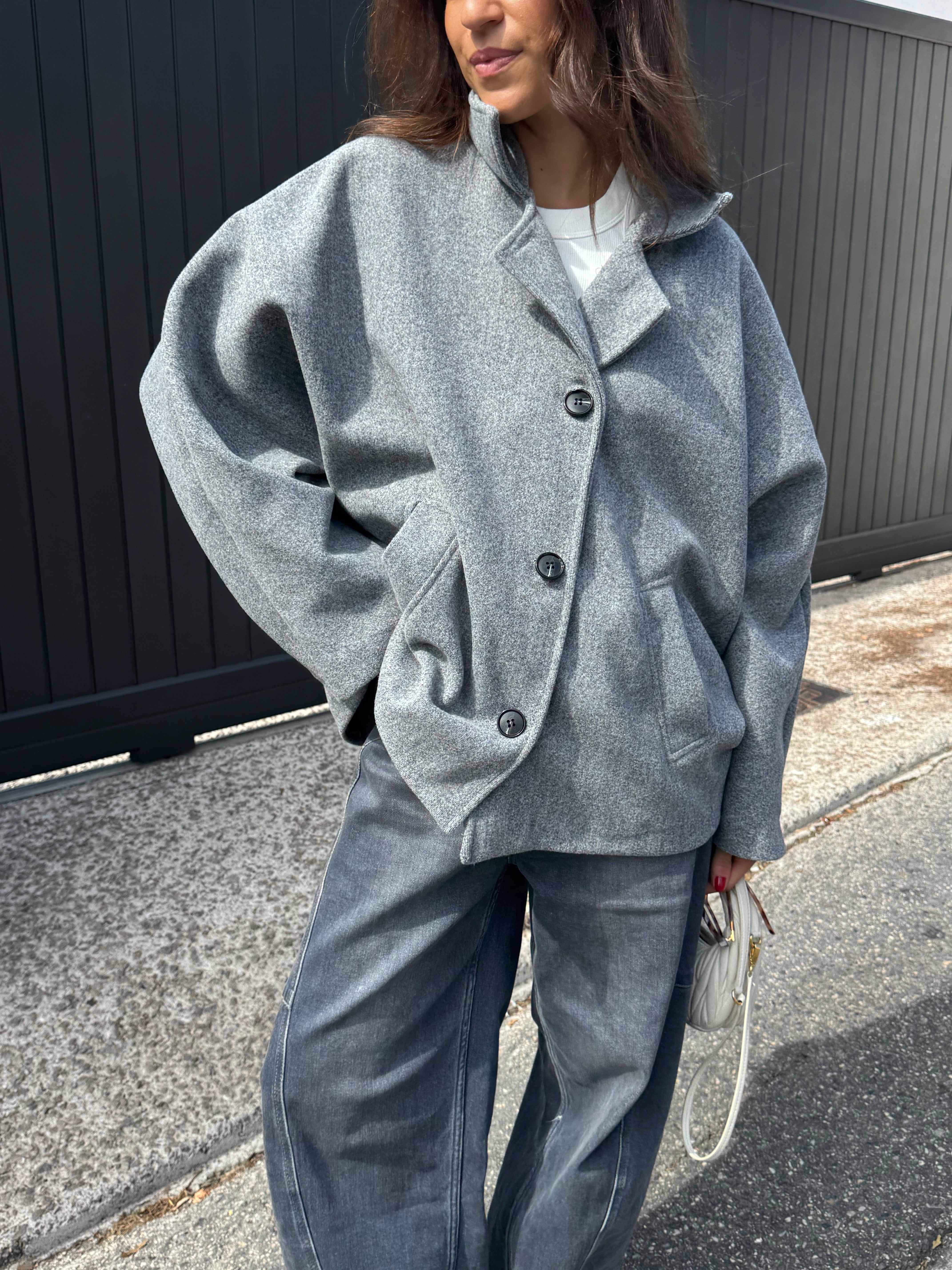 Grauer Agathe-Mantel