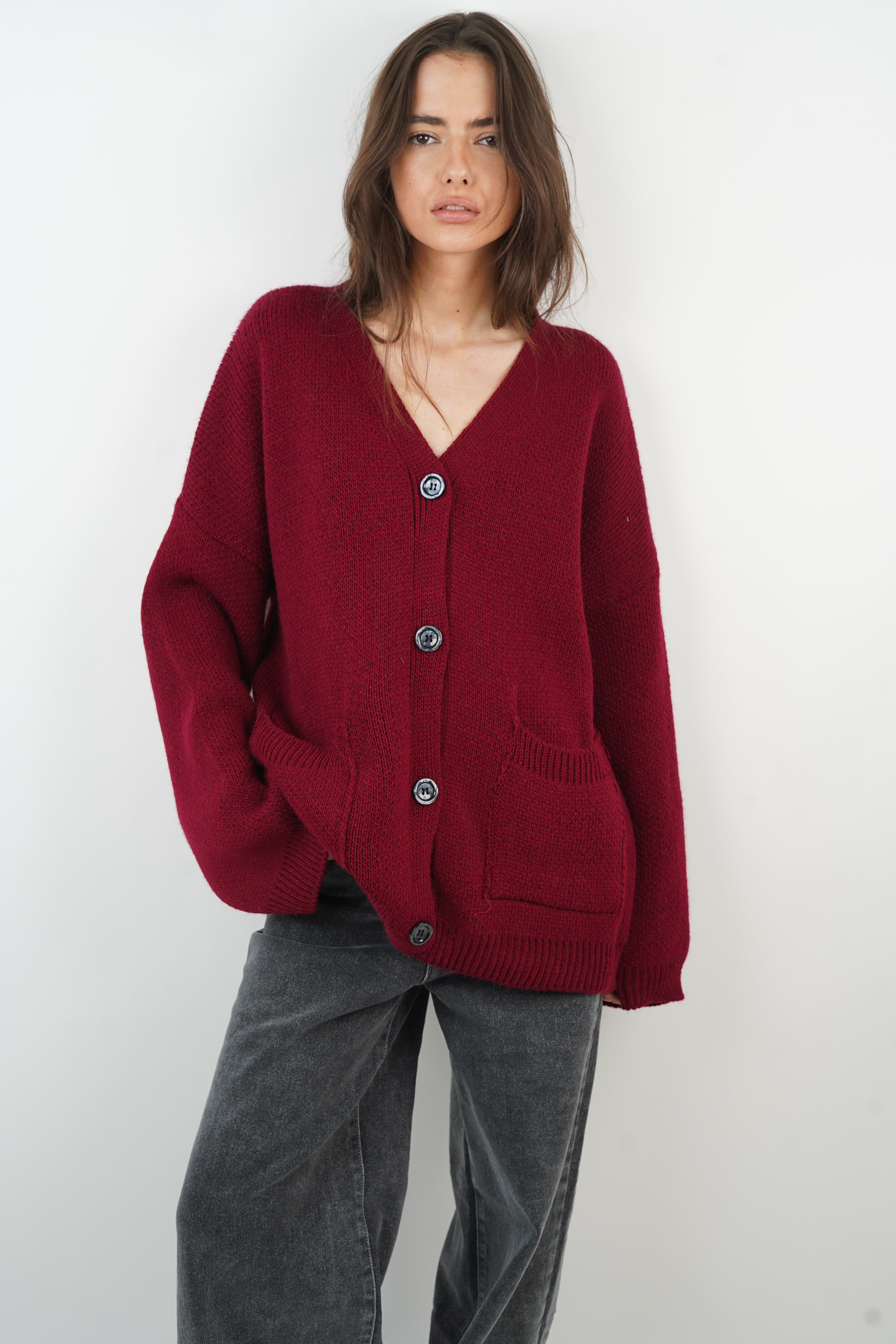 Cardigan Marine bordeaux