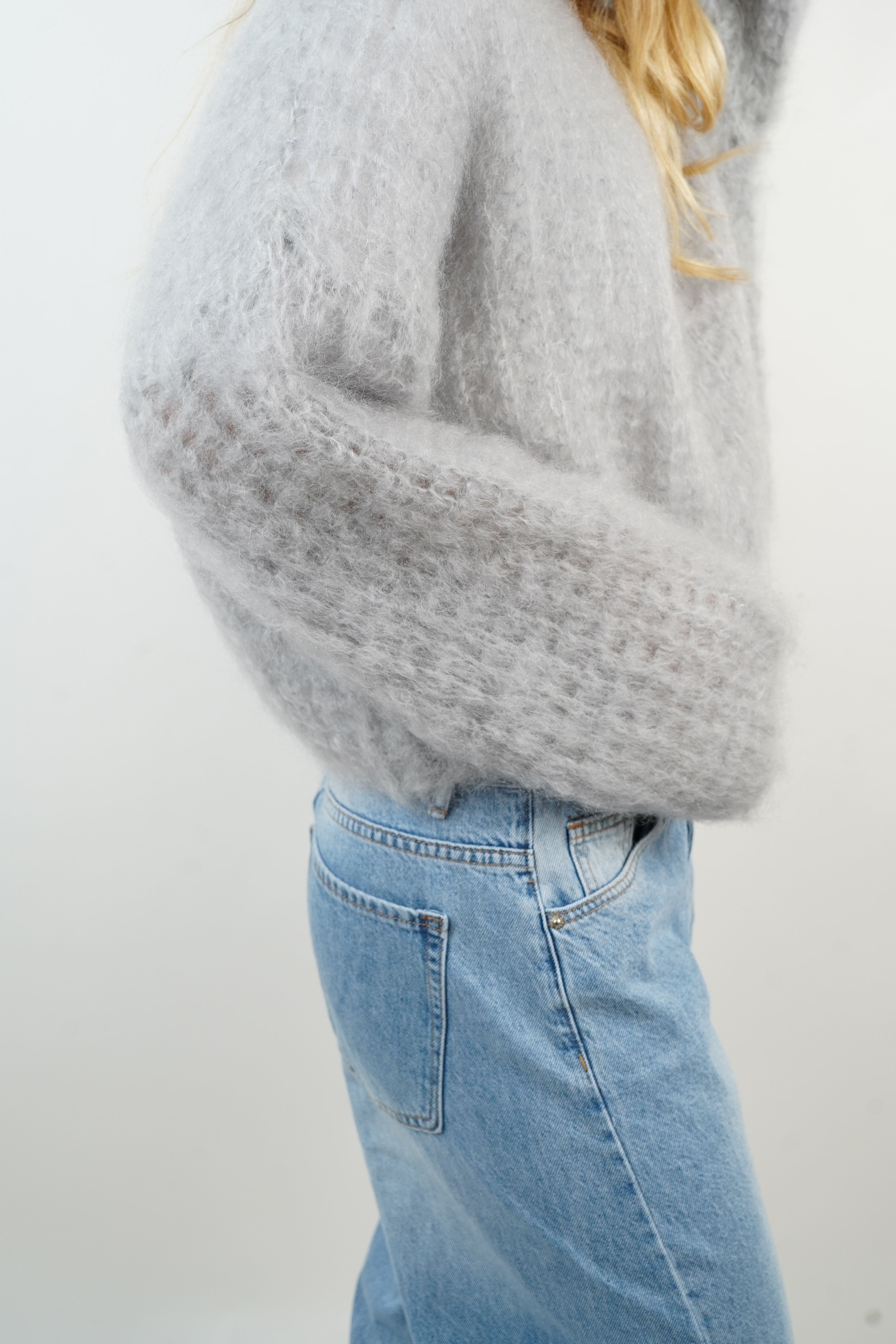 Pull 80% mohair Zoé gris