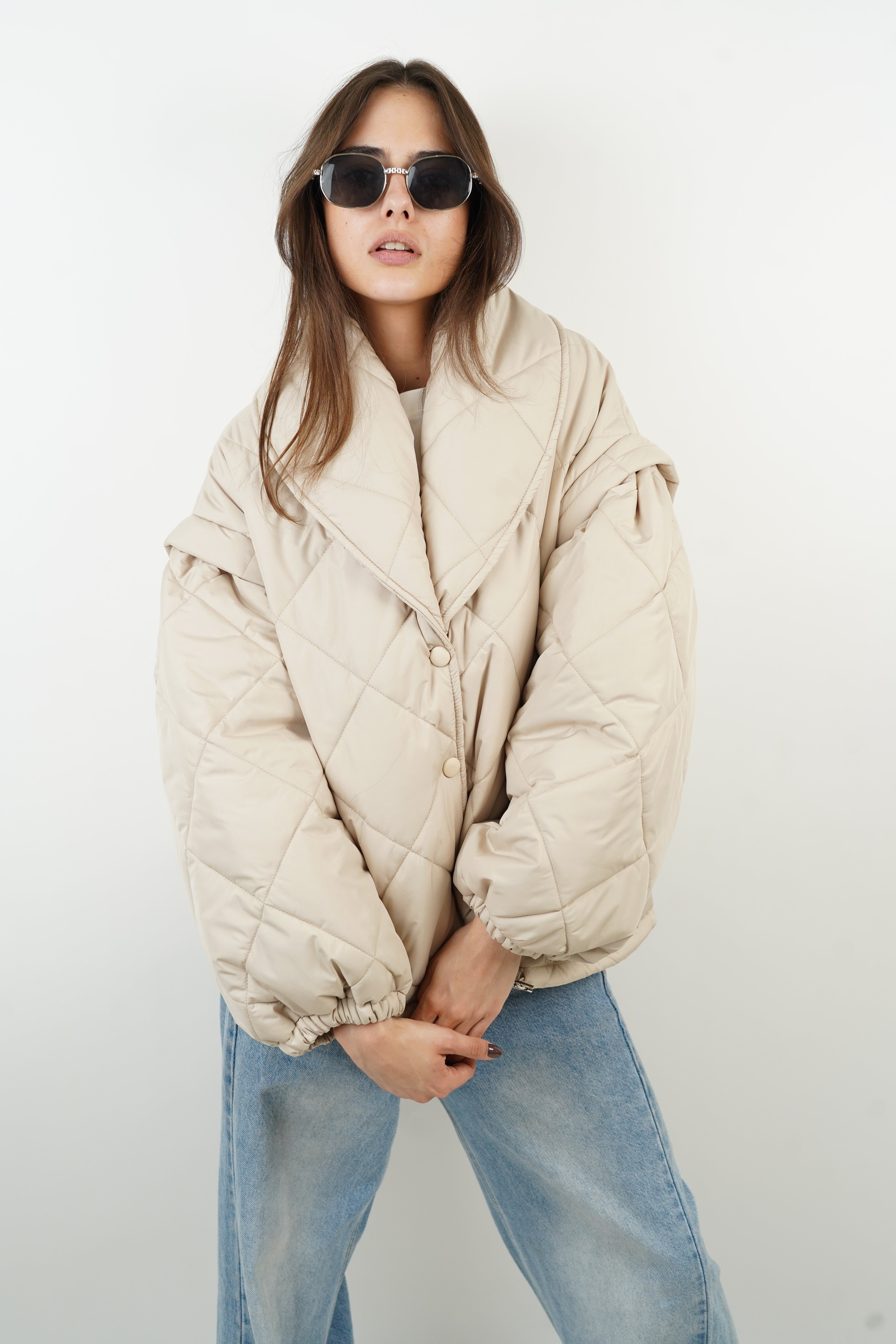 Eve beige down jacket