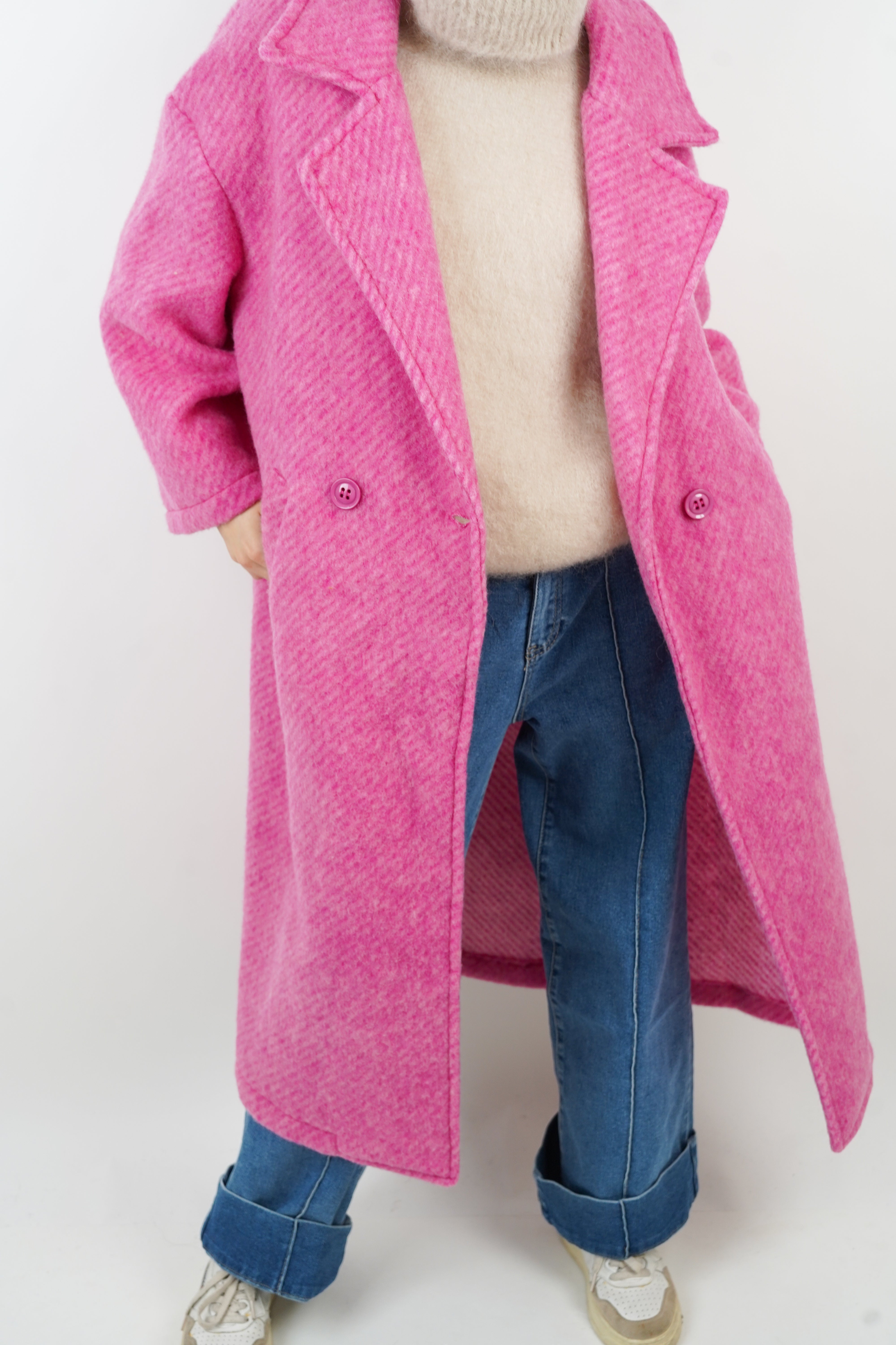 Manteau Long Rose Manteau En Laine Gabriela Rose Taille Unique