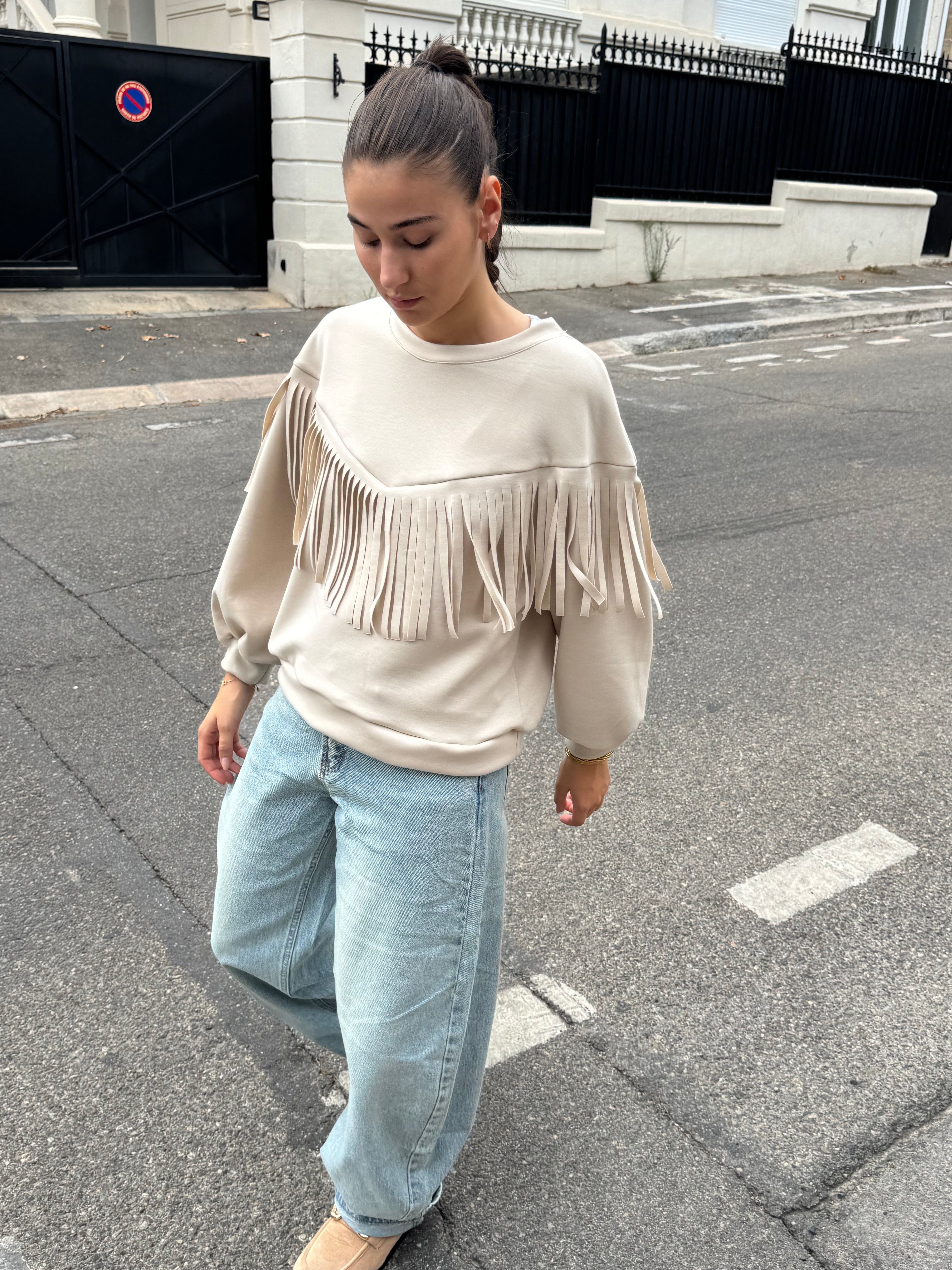 Beiges Sweatshirt Lydia