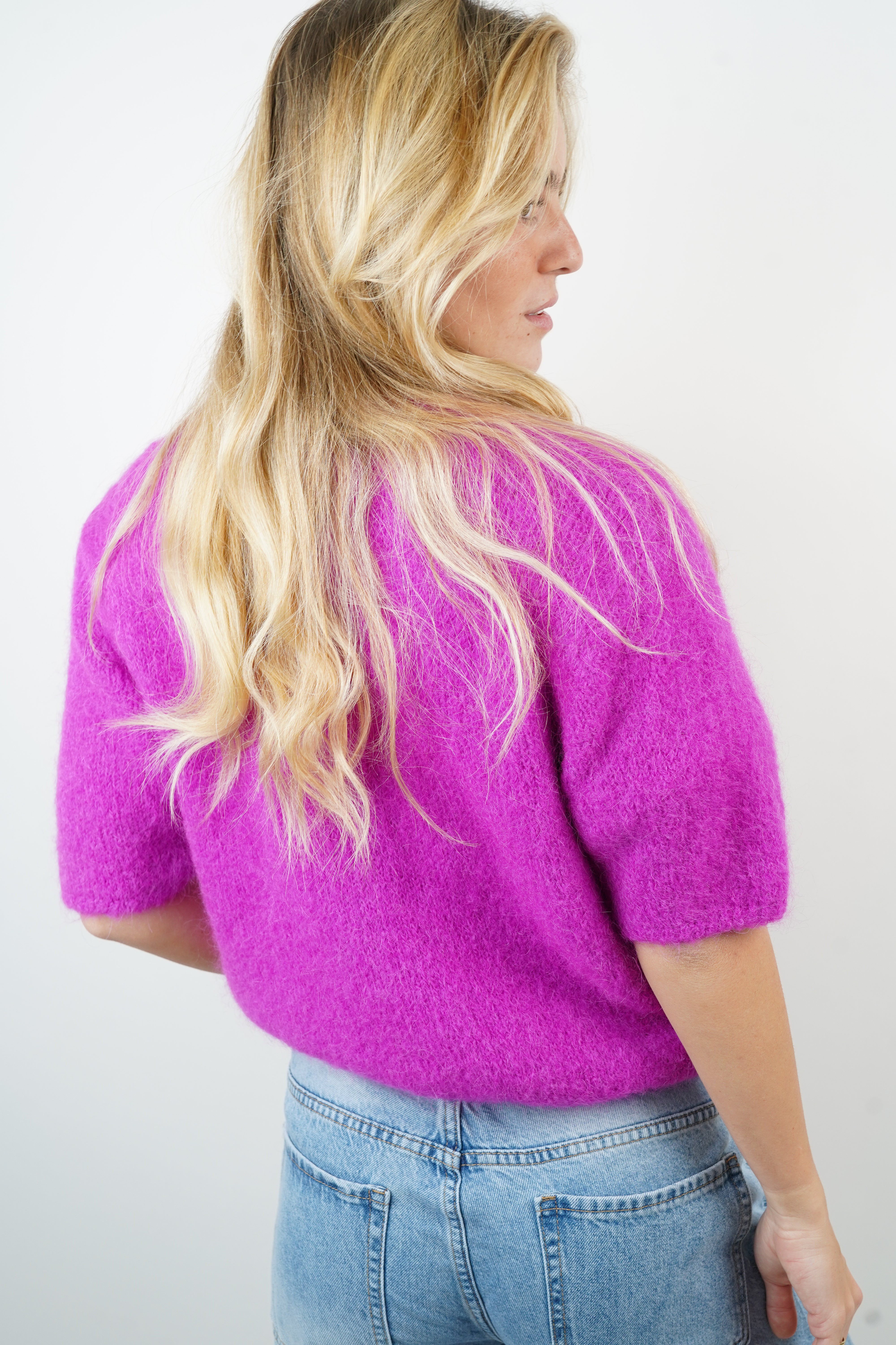 Pull mohair/alpaga Agathe violet