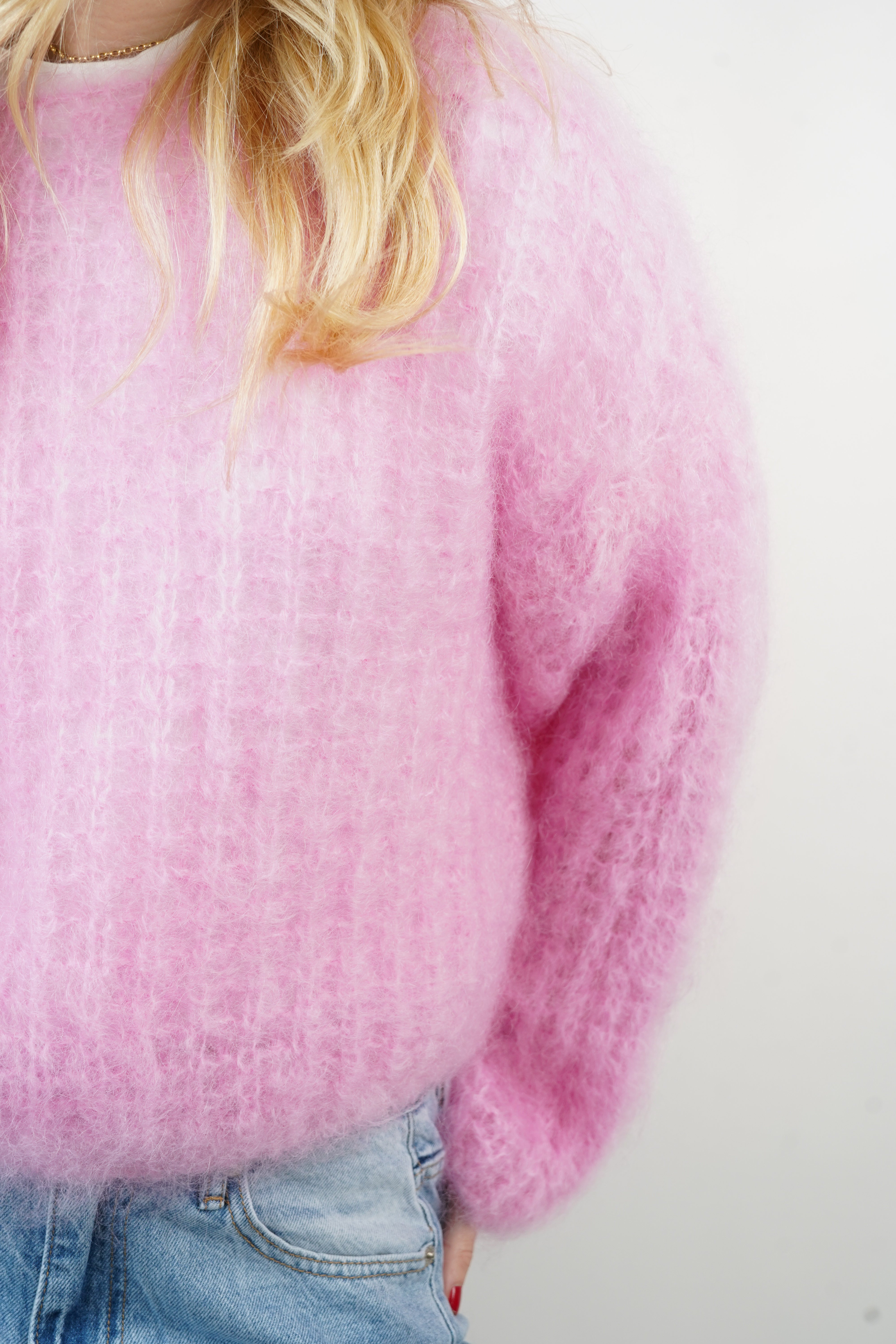 Pull 80% mohair Zoé rose