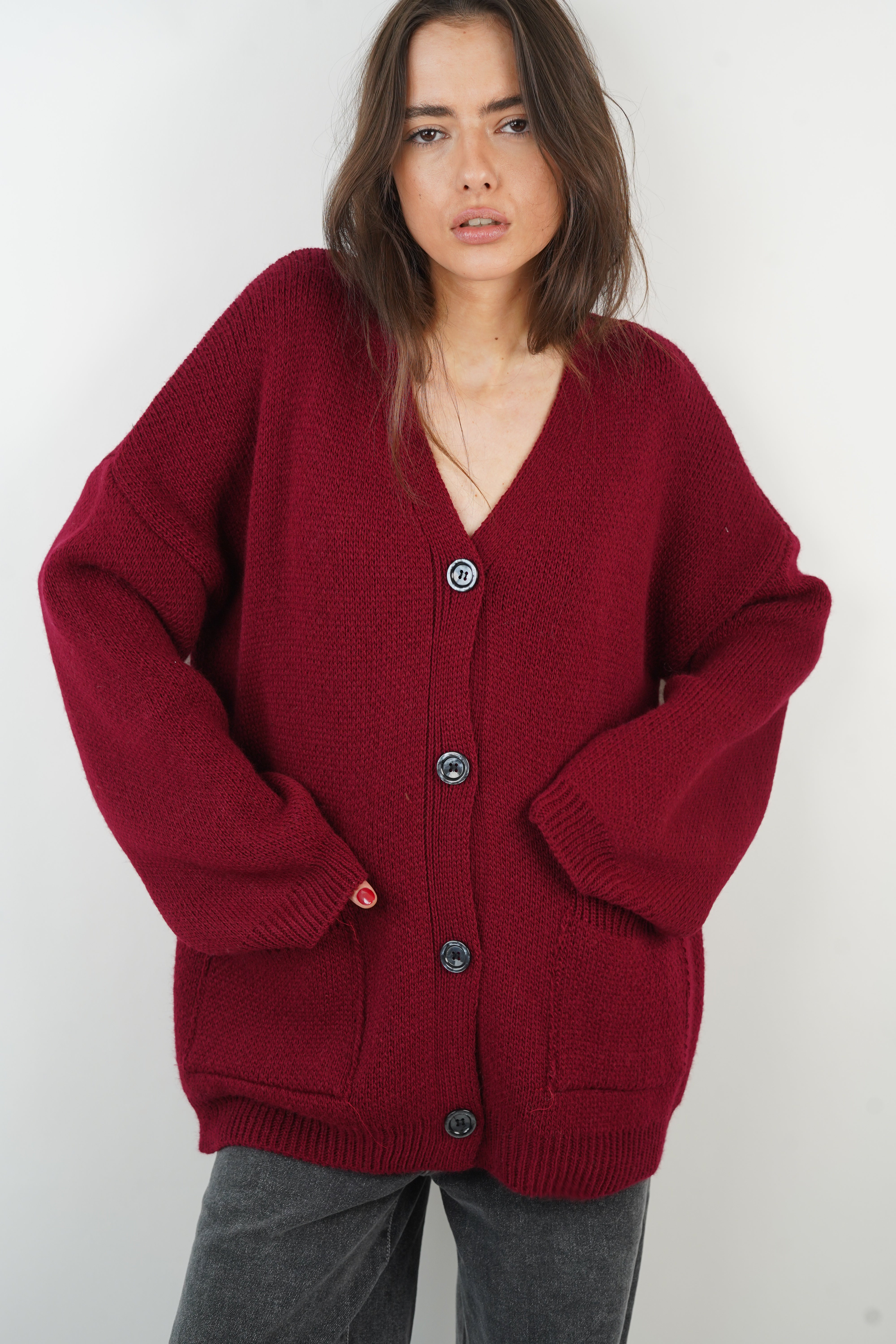 Cardigan Marine bordeaux