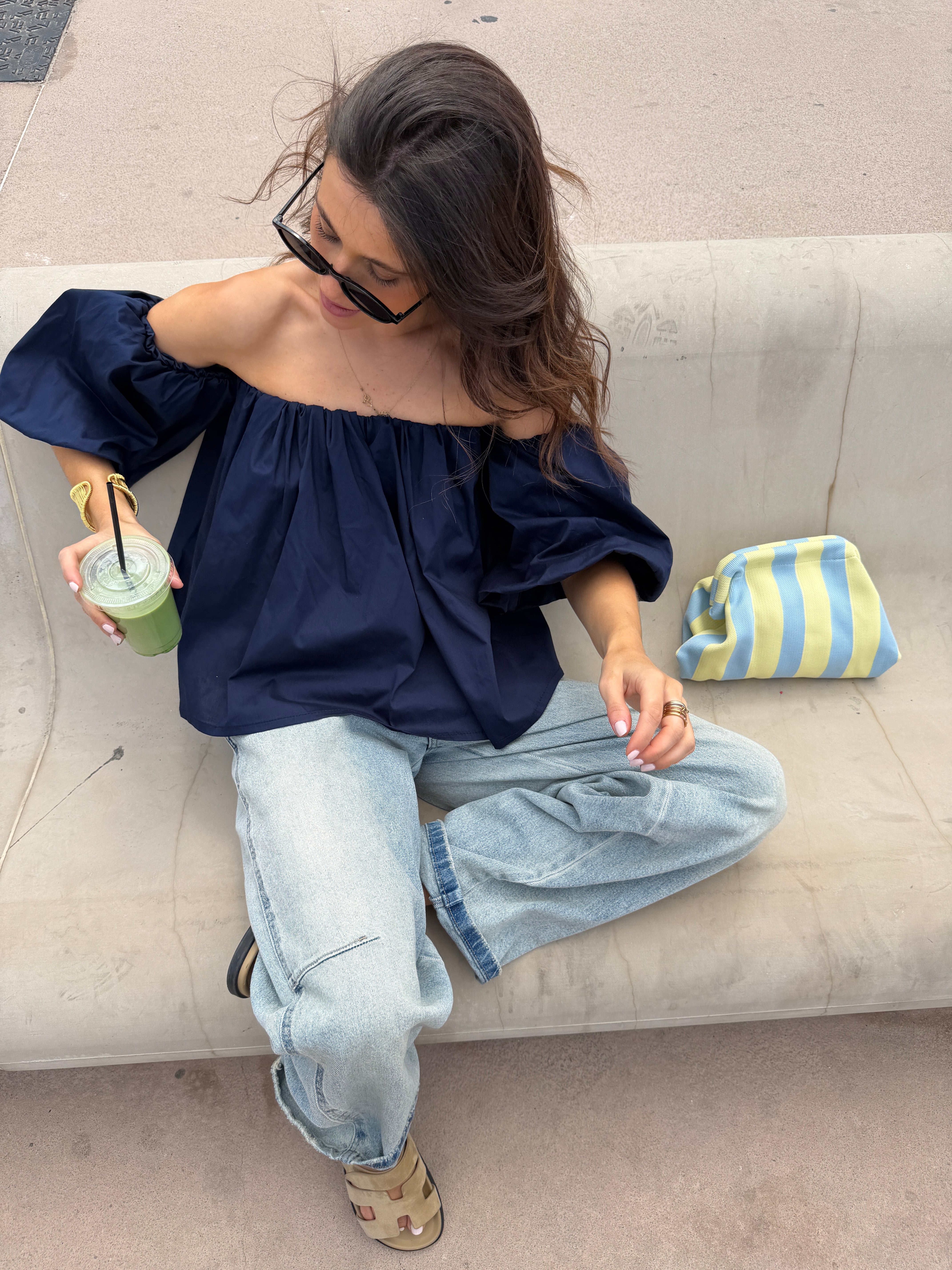 Maude navy blue top