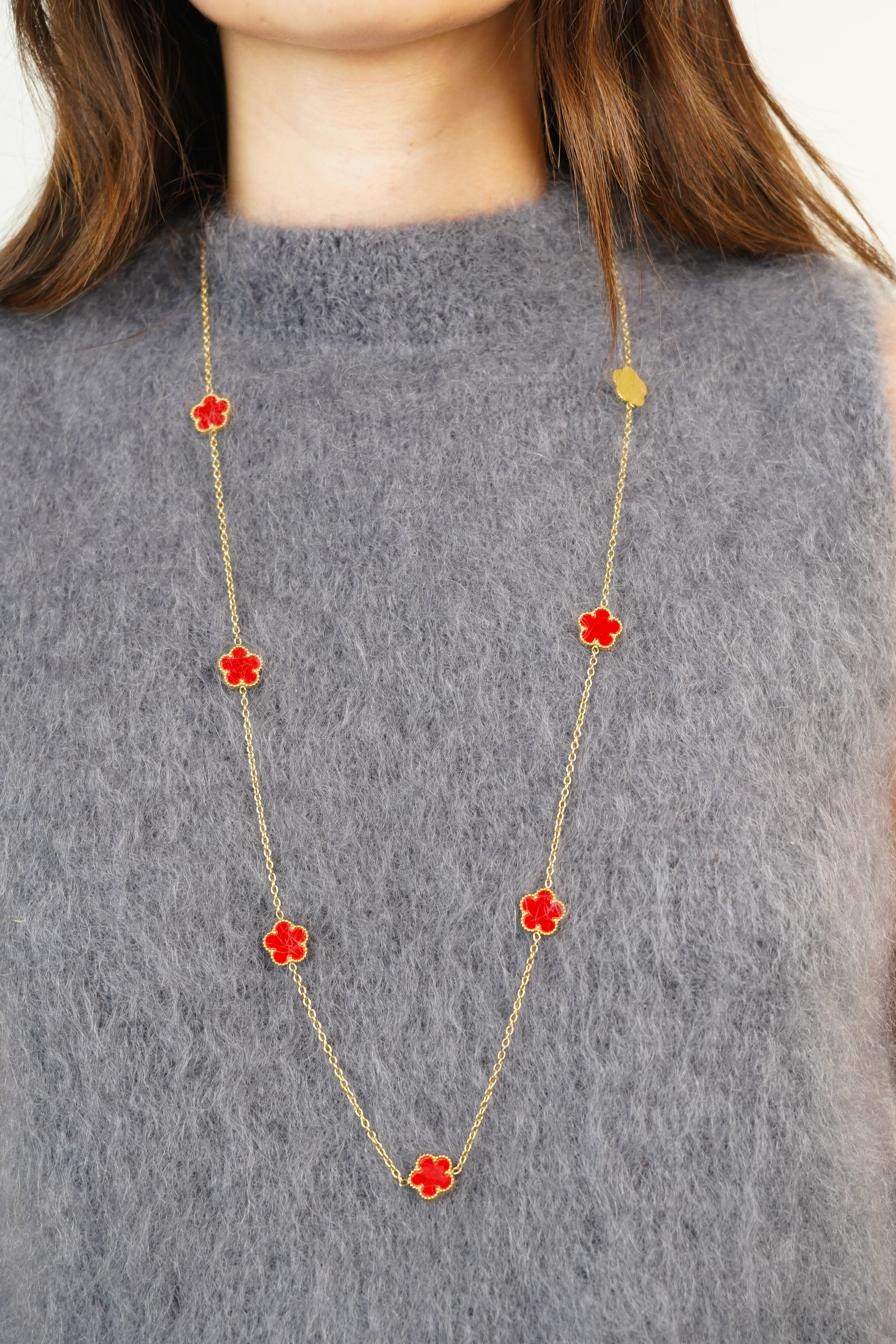 Flora red necklace